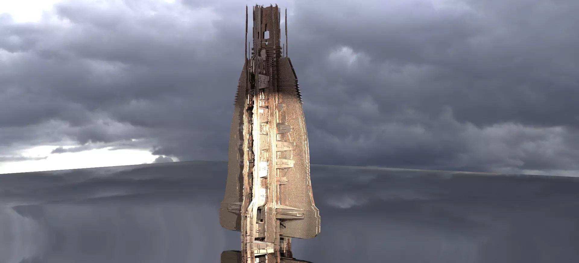 Ancient funnel Tower  3D model_0