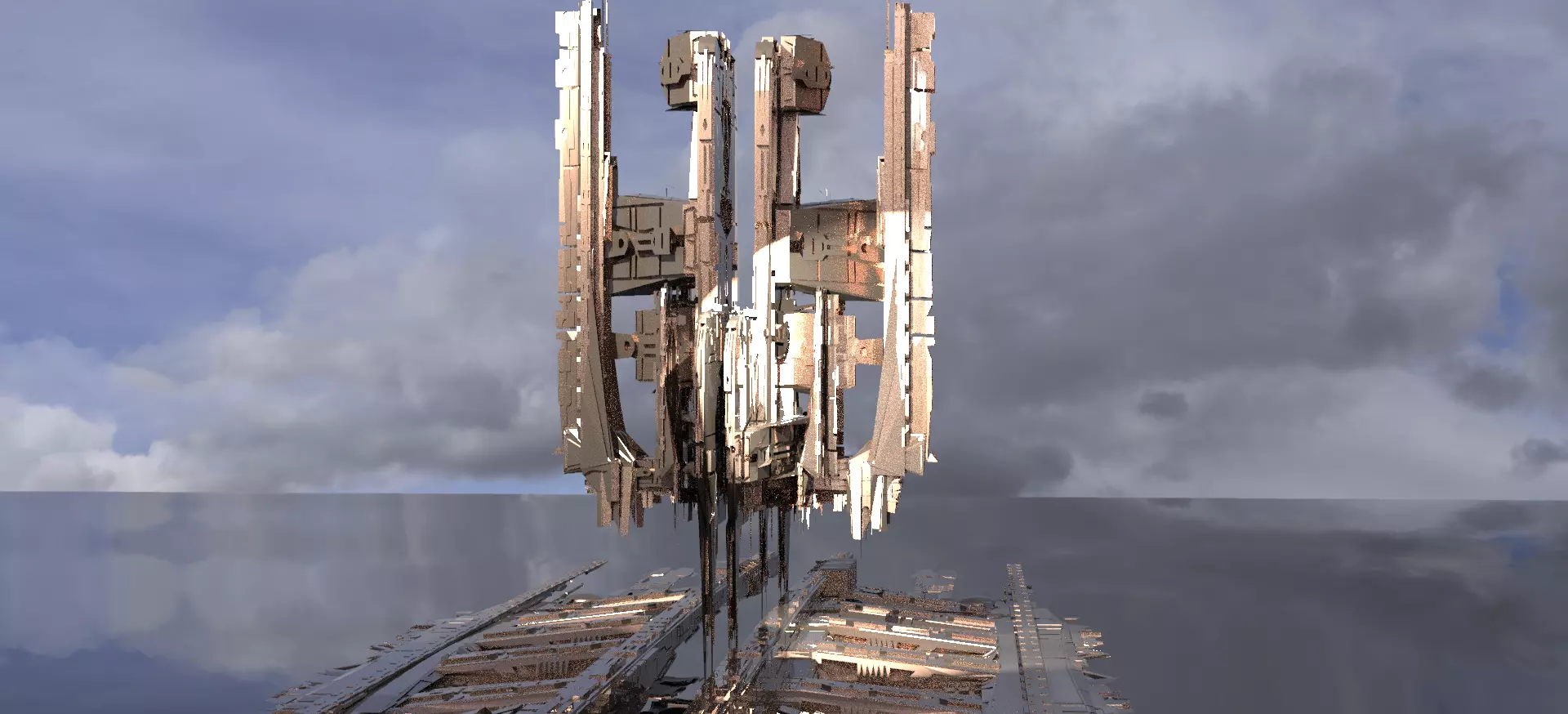 Ancient Aztec ship array 3D model_0