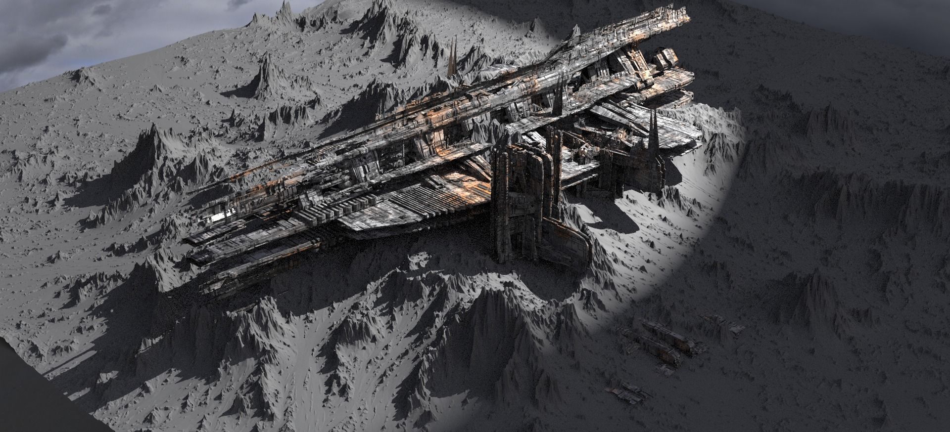 Alpha Draconis Space colony Military base 3D model_1