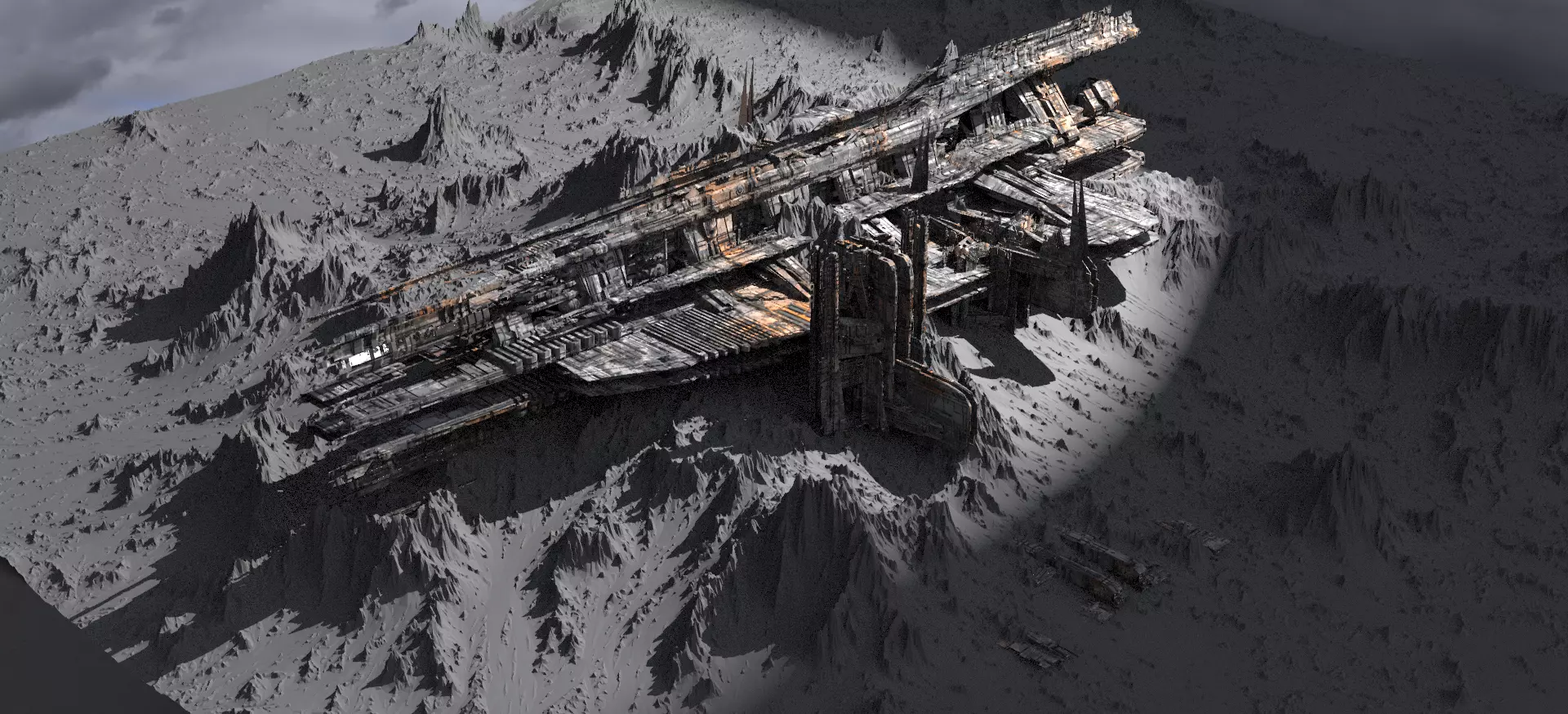 Alpha Draconis Space colony Military base 3D model_0