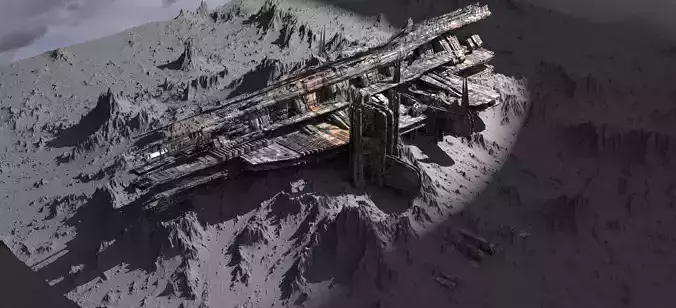 Alpha Draconis Space colony Military base 3D model