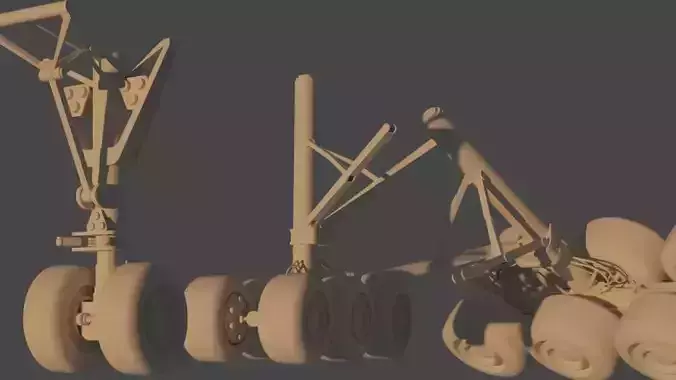 Airbus A350-1000 Landing Gears 3D model
