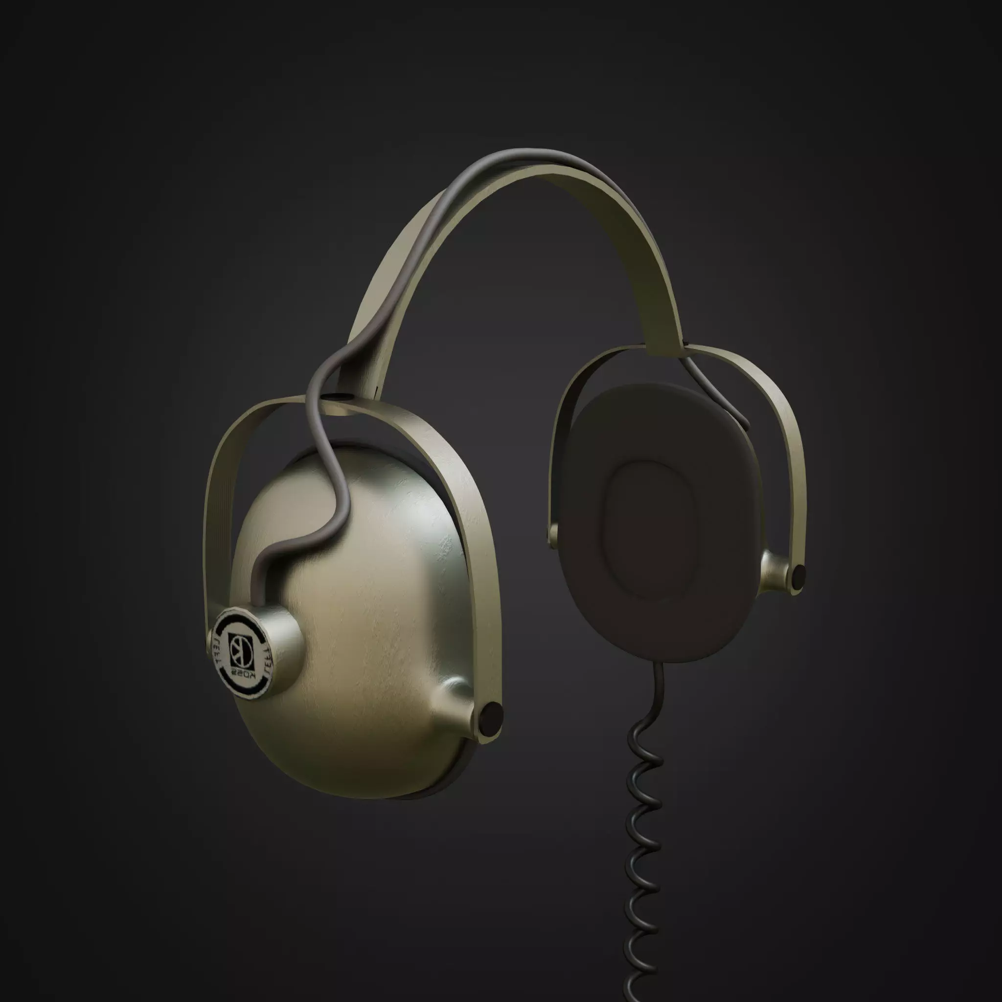 Earphones Retro 3D model_0