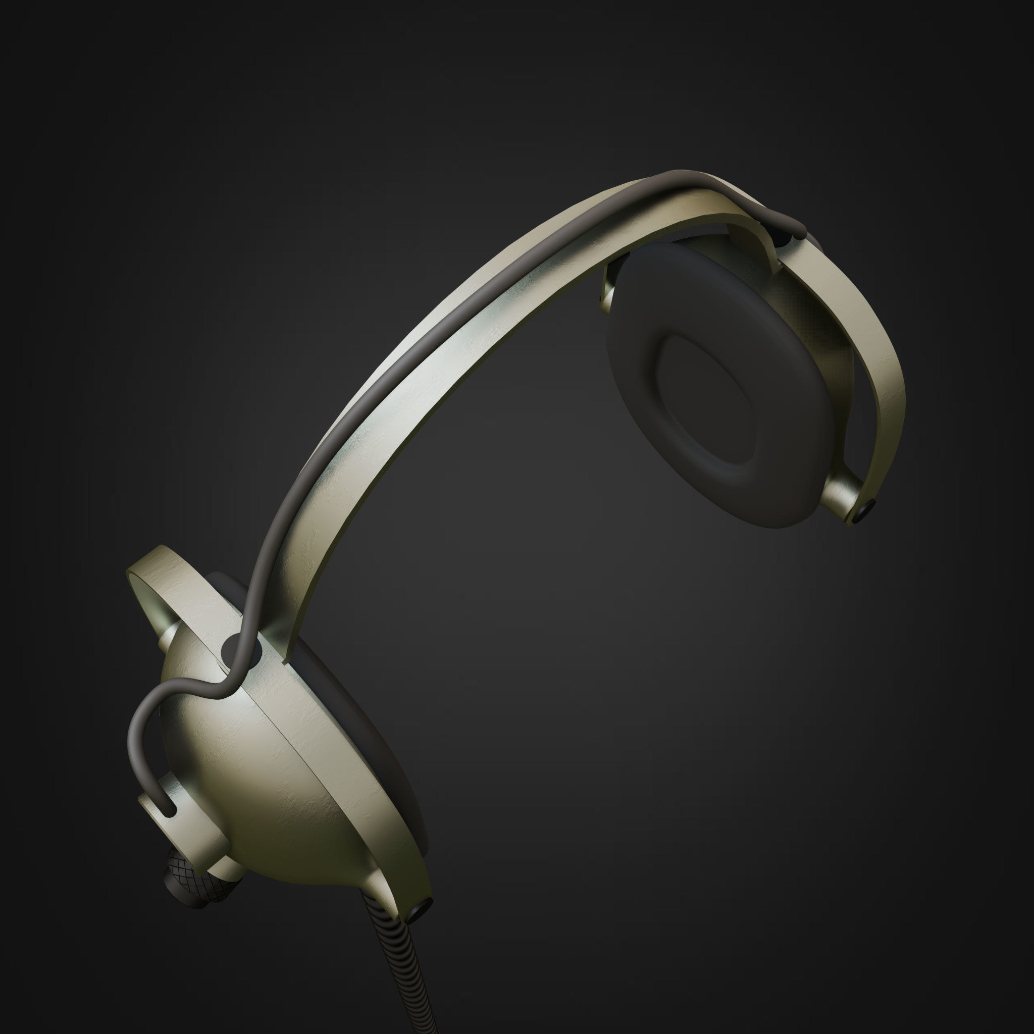 Earphones Retro 3D model_4