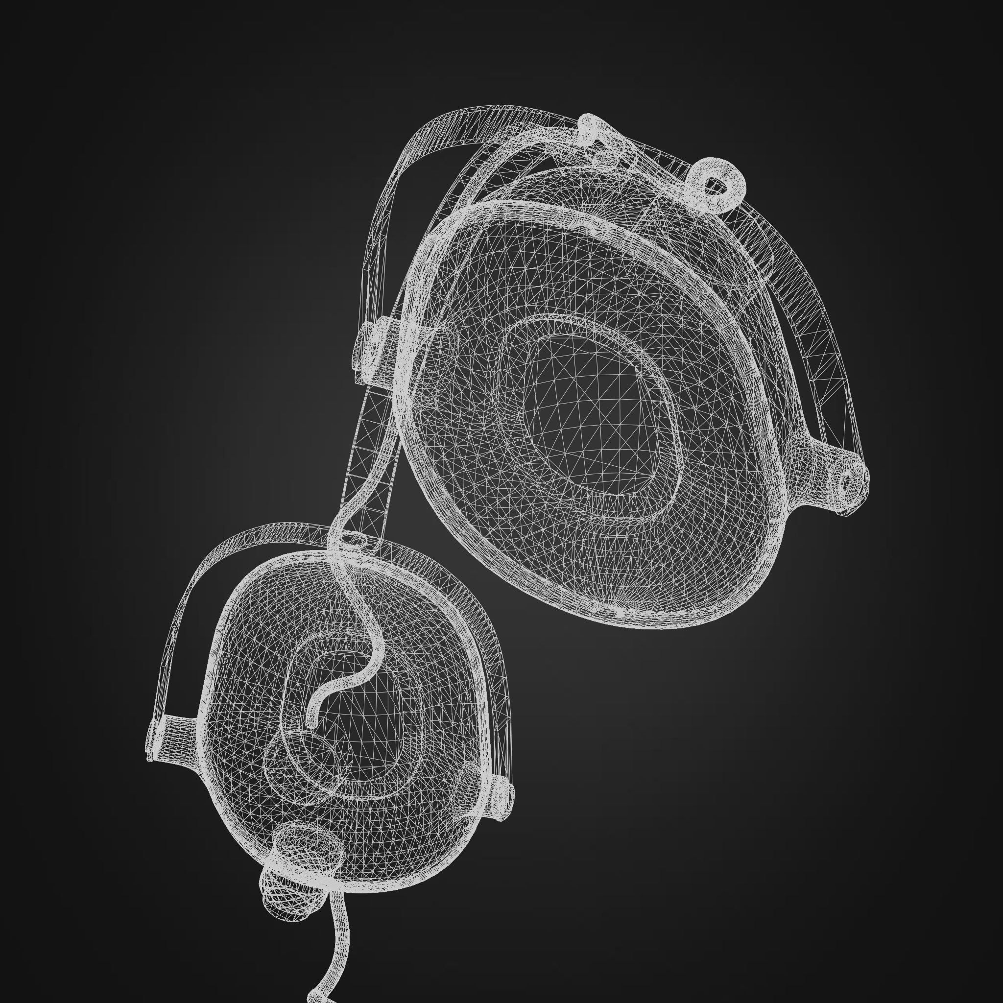 Earphones Retro 3D model_8