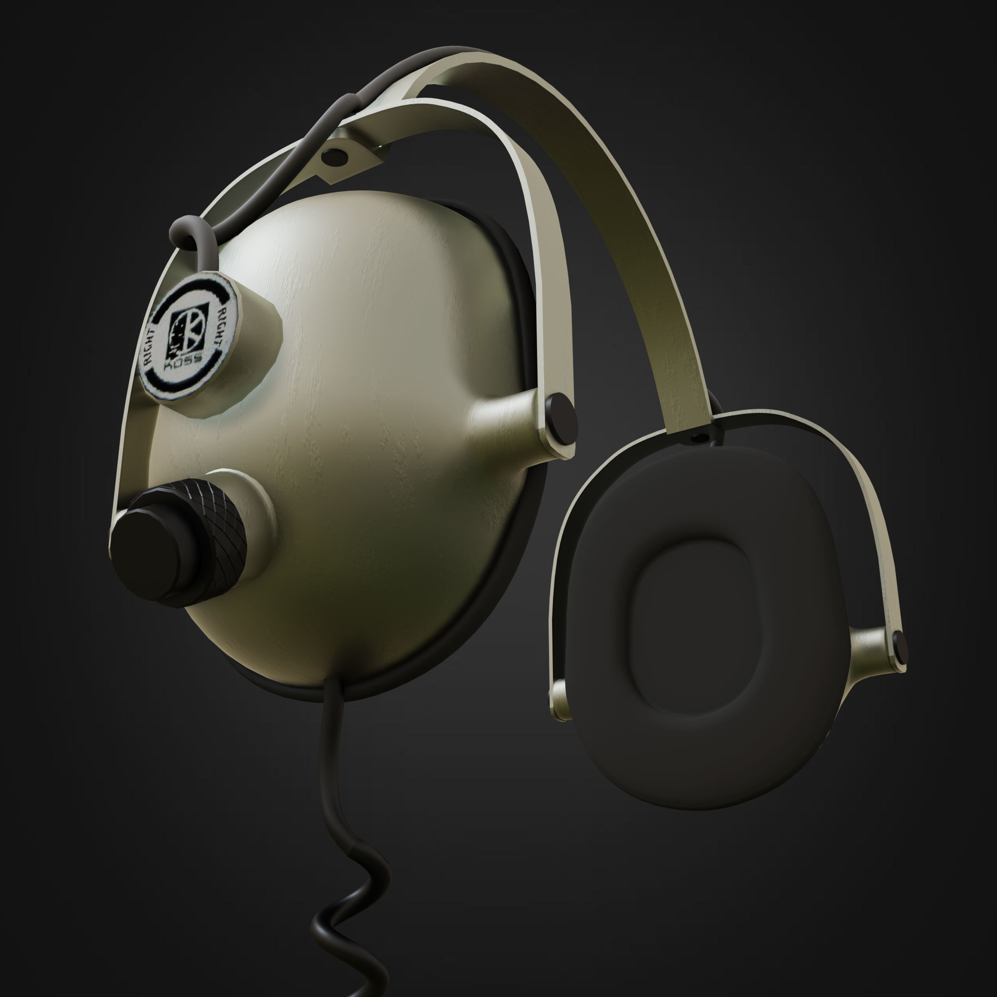 Earphones Retro 3D model_3