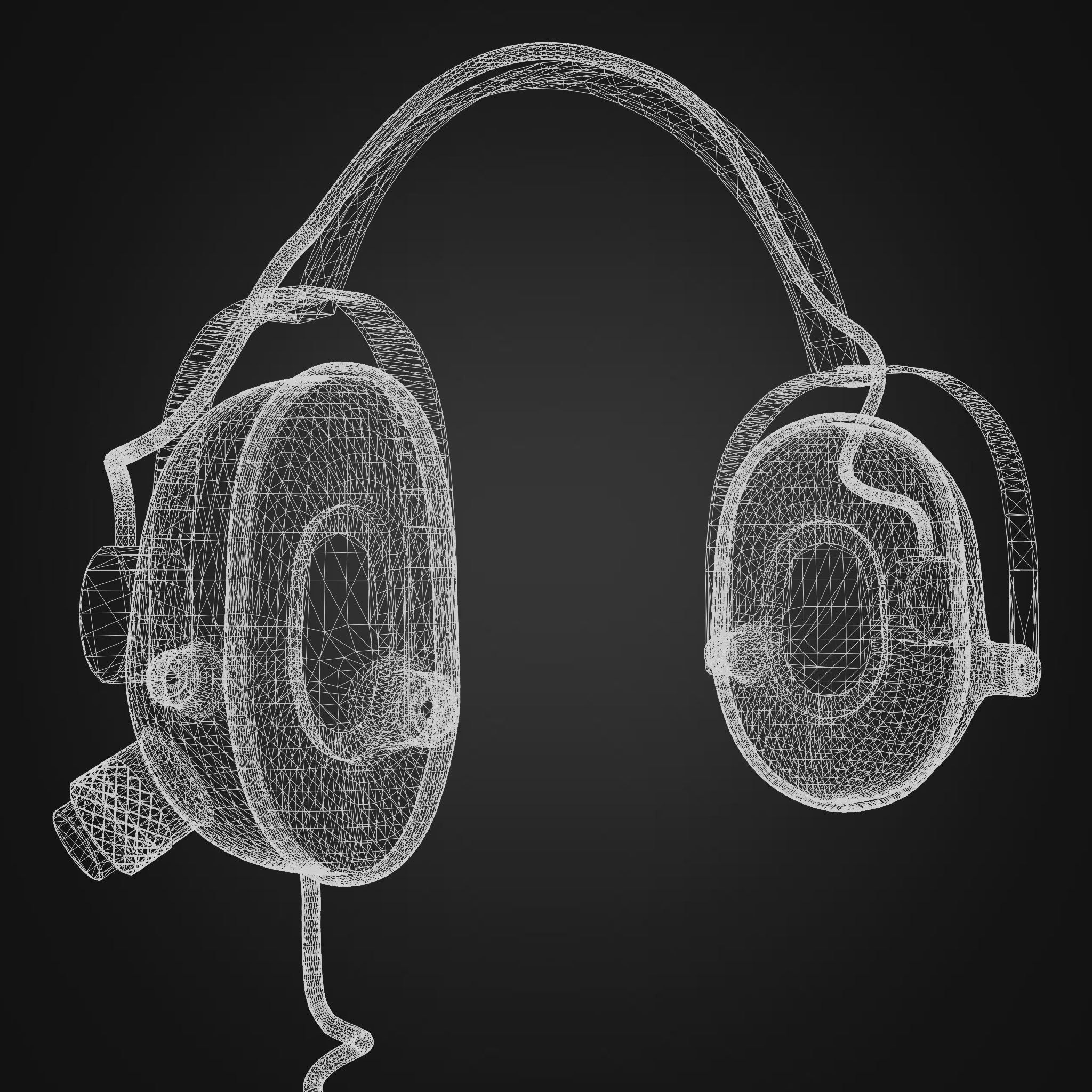 Earphones Retro 3D model_7
