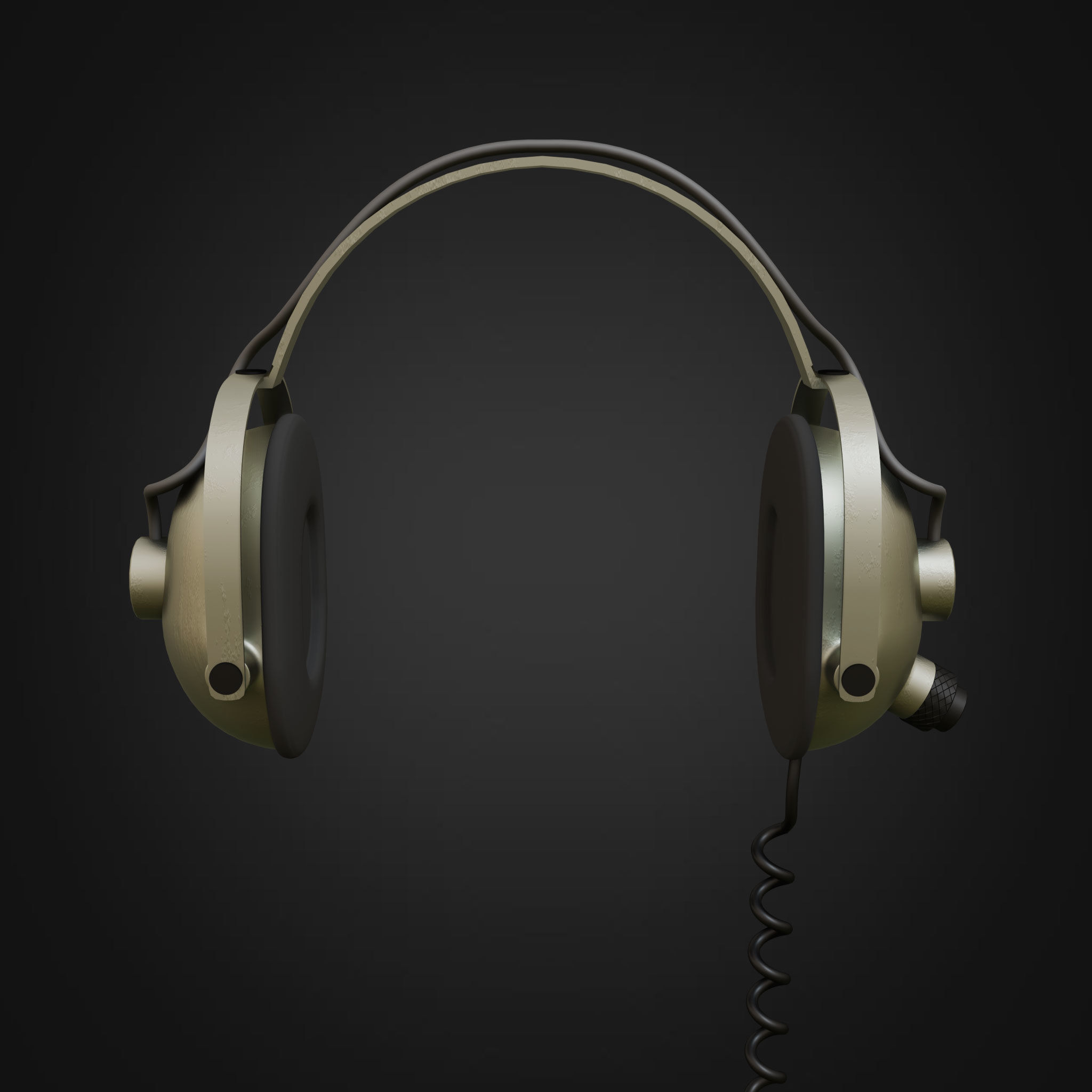 Earphones Retro 3D model_1