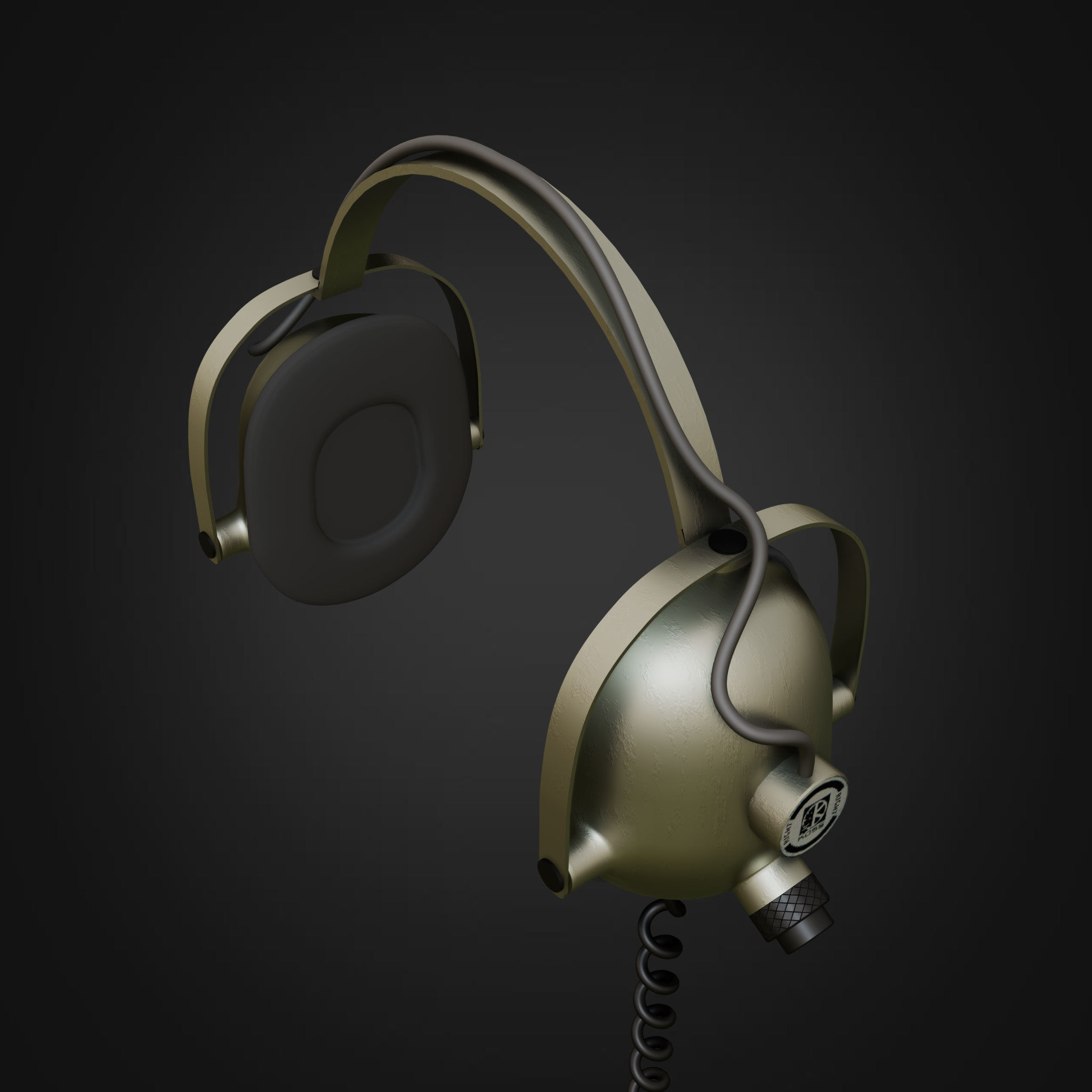 Earphones Retro 3D model_2