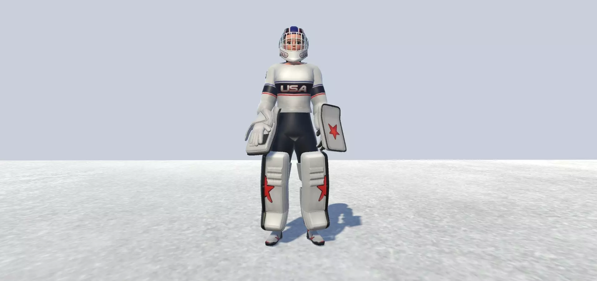 Ice Hockey Keeper Player Rigged Low-poly 3D model