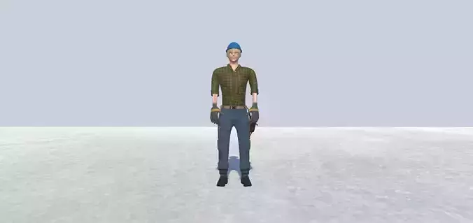 Carpenter Avatar Rigged Low-poly 3D model