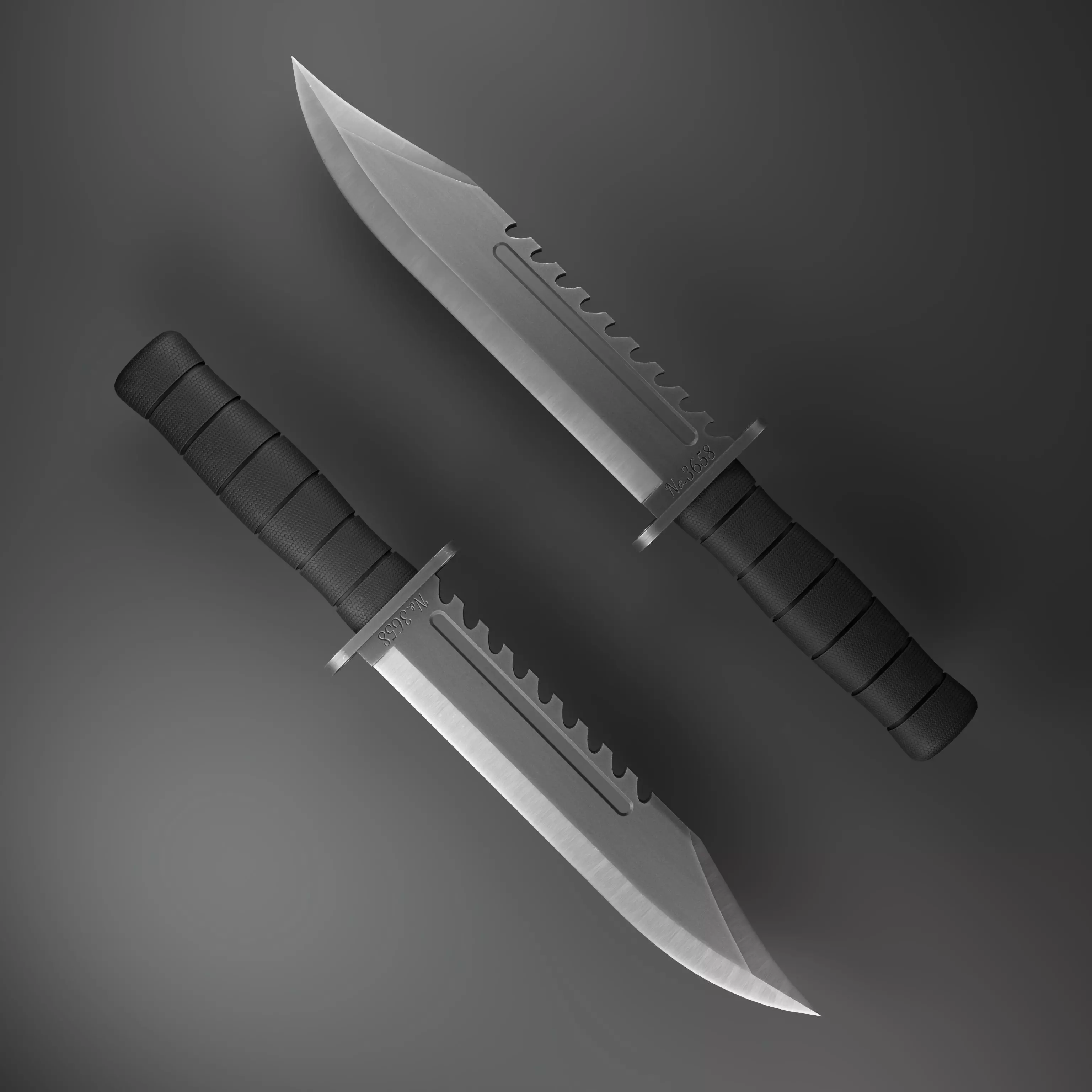Tactical Knife Free low-poly 3D model_0