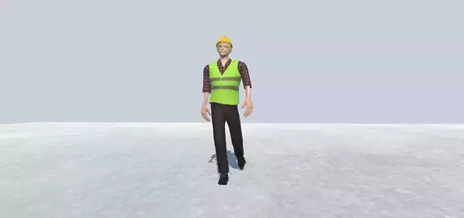 Construction worker Avatar Rigged Low-poly 3D model