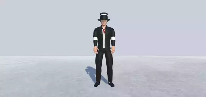 Magician Avatar Rigged Low-poly 3D model