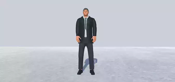 Sales man Rigged  Low-poly 3D model
