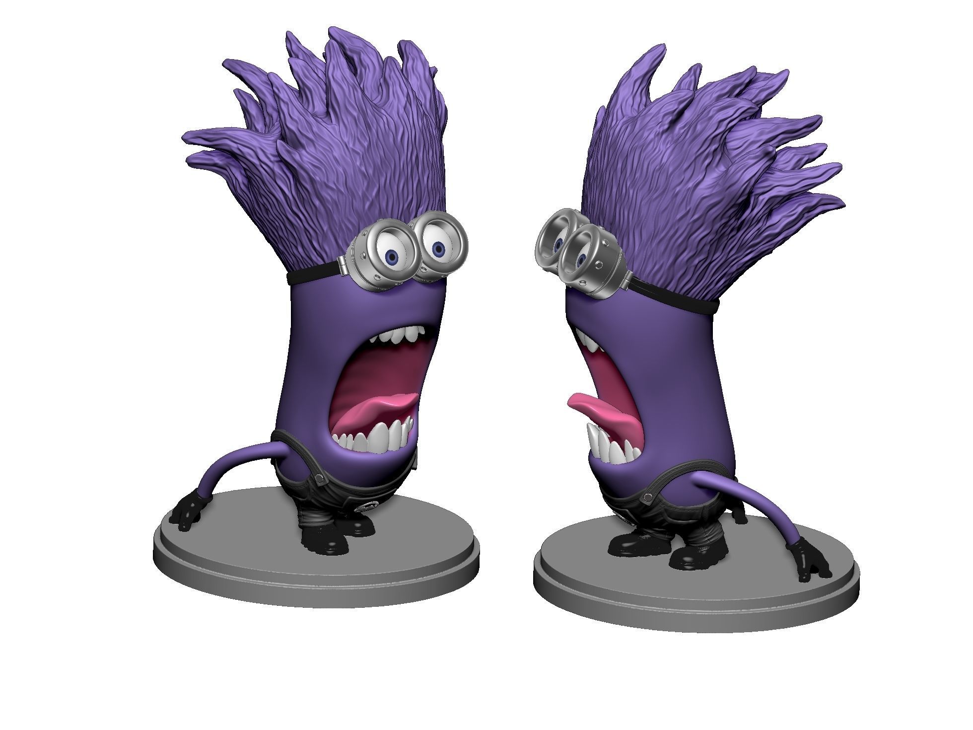  Purple mutated minions for 3d print STL 3D print model_14