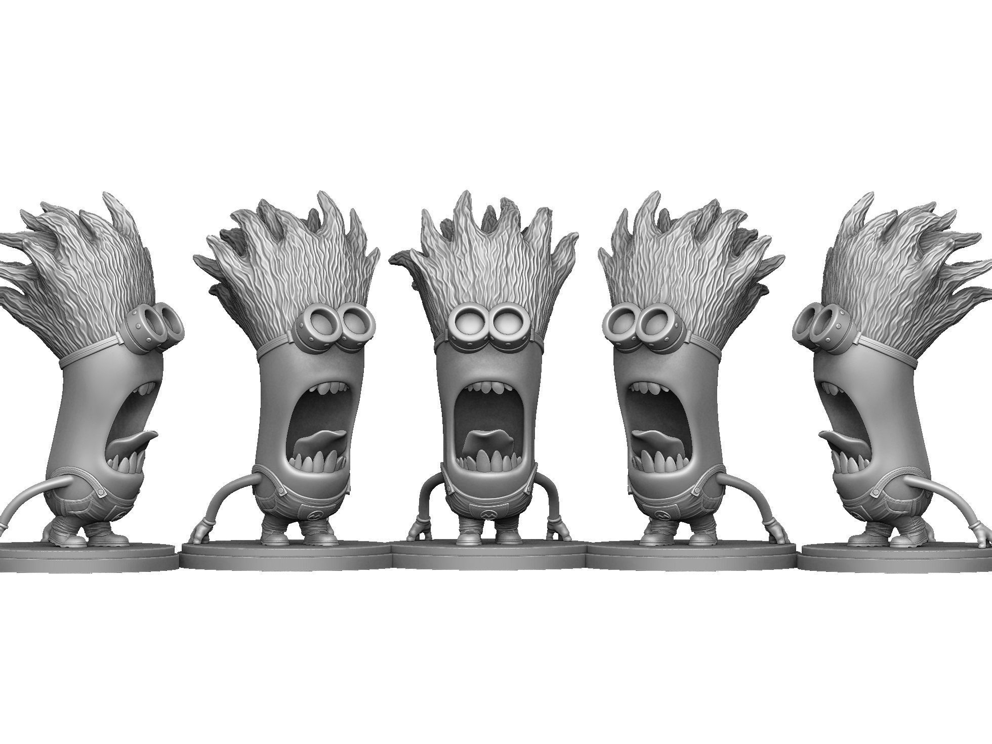  Purple mutated minions for 3d print STL 3D print model_18