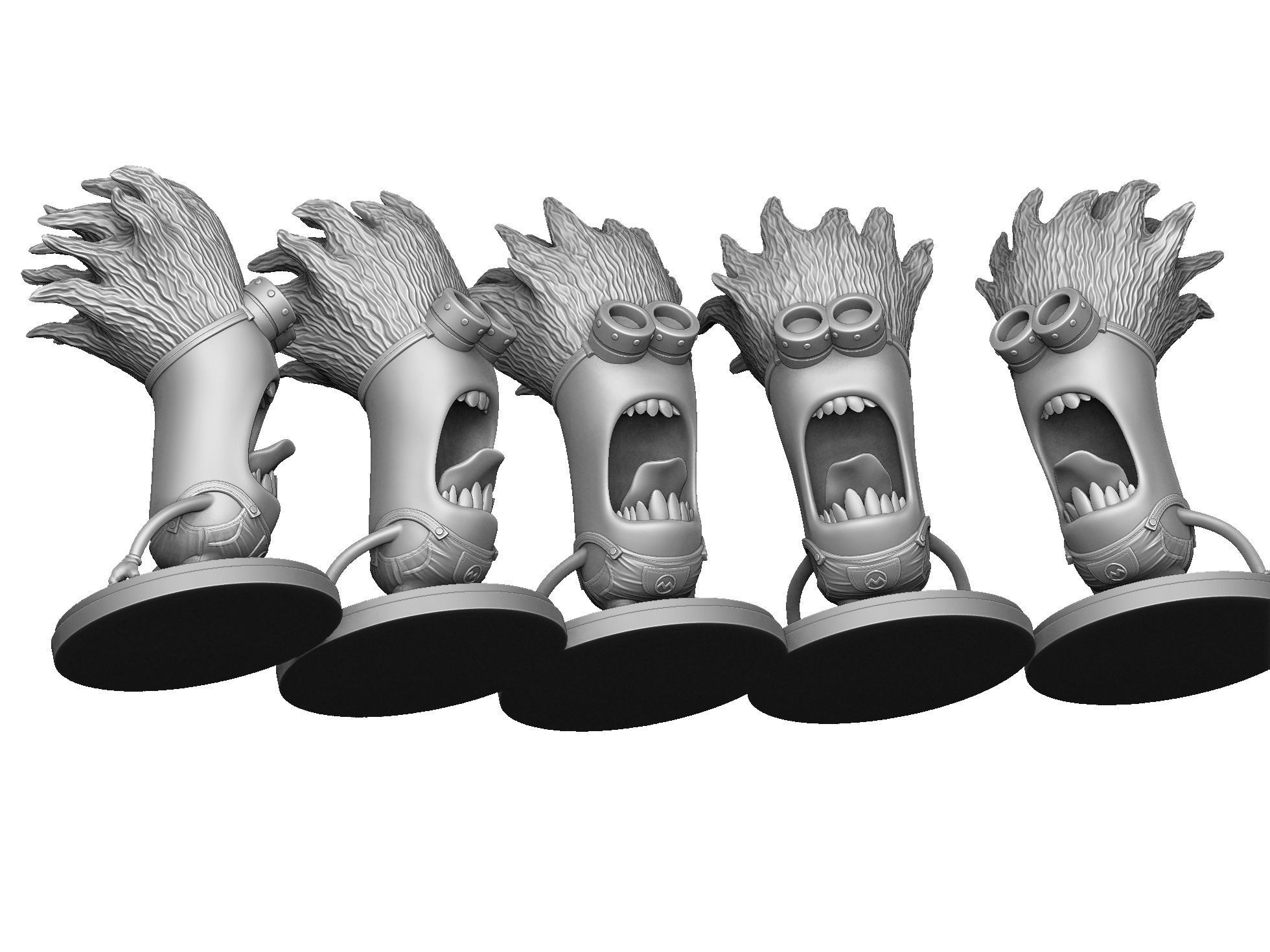  Purple mutated minions for 3d print STL 3D print model_22