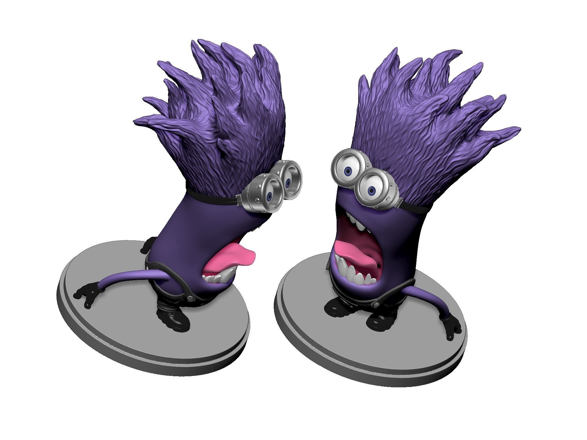  Purple mutated minions for 3d print STL 3D print model_15