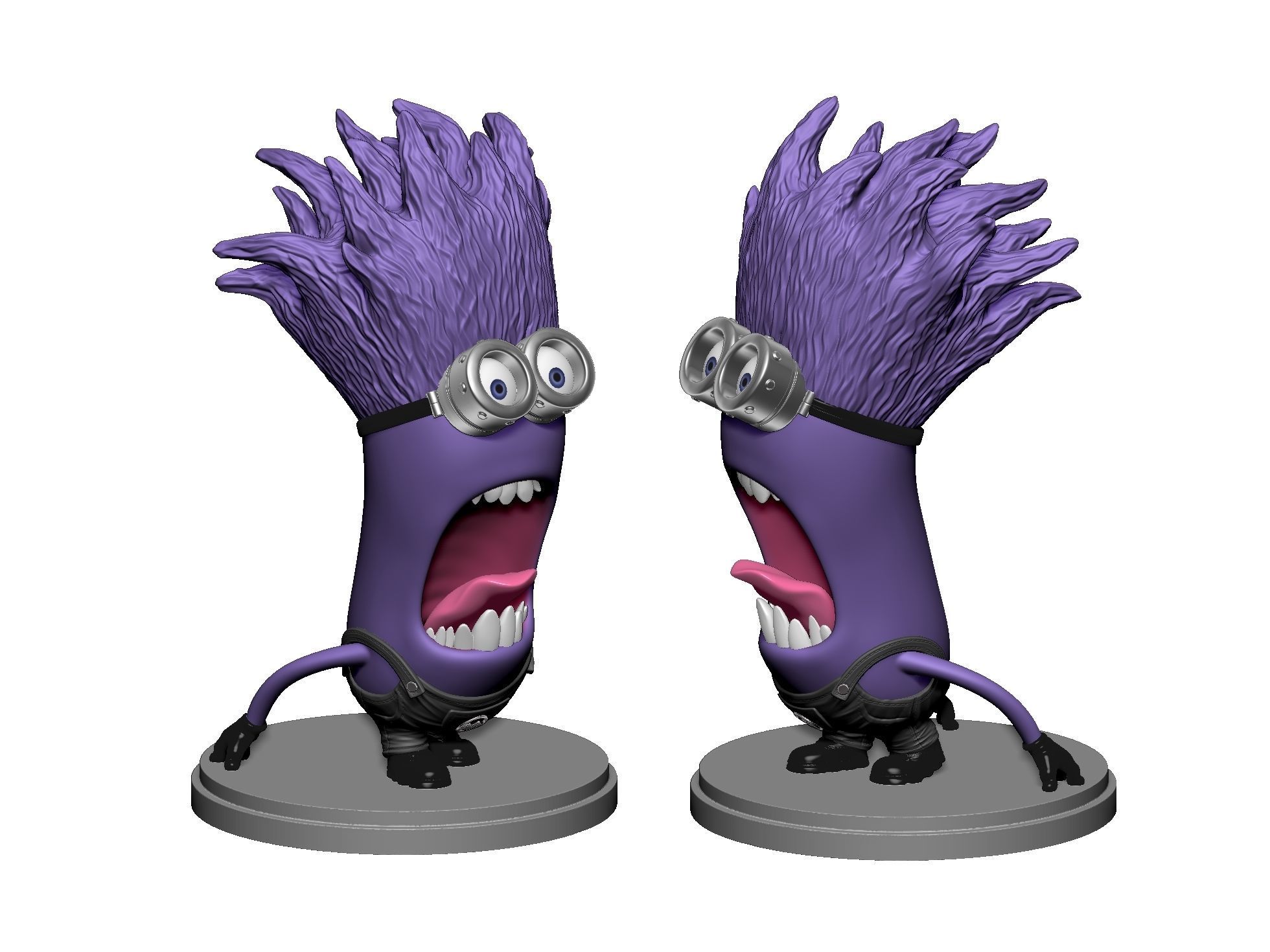  Purple mutated minions for 3d print STL 3D print model_12