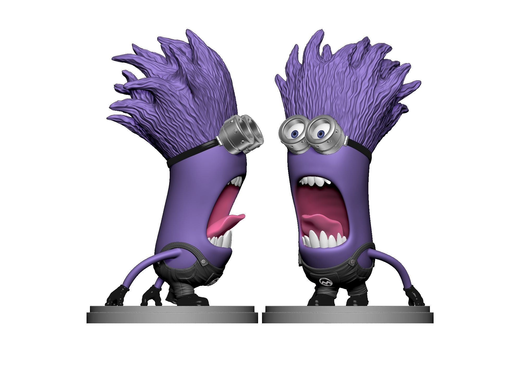  Purple mutated minions for 3d print STL 3D print model_13