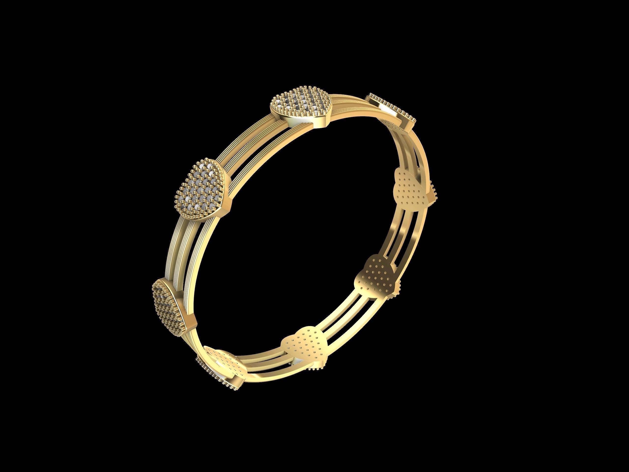 The Love Sparkle Bangle 3D print model_13