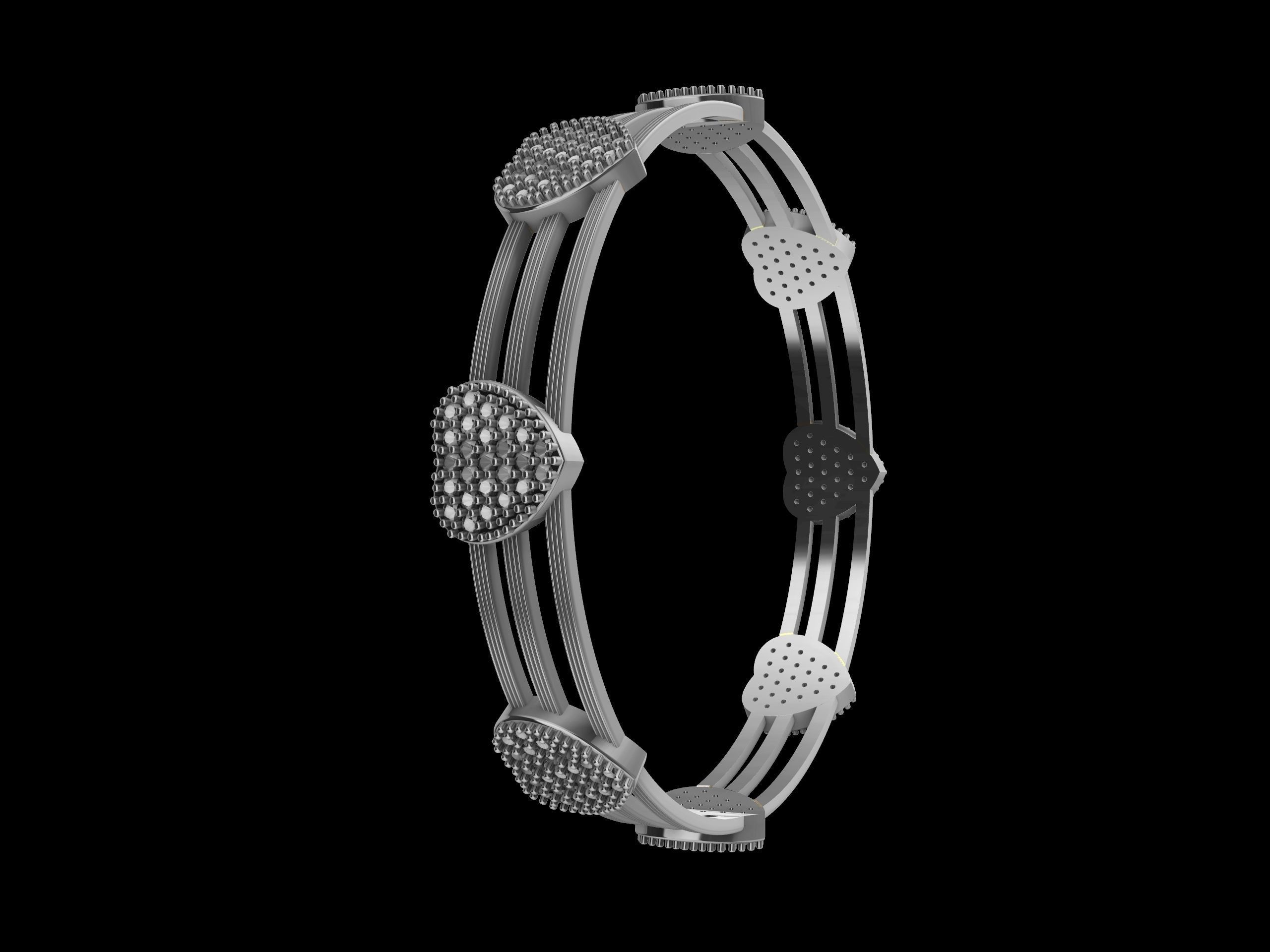 The Love Sparkle Bangle 3D print model_24