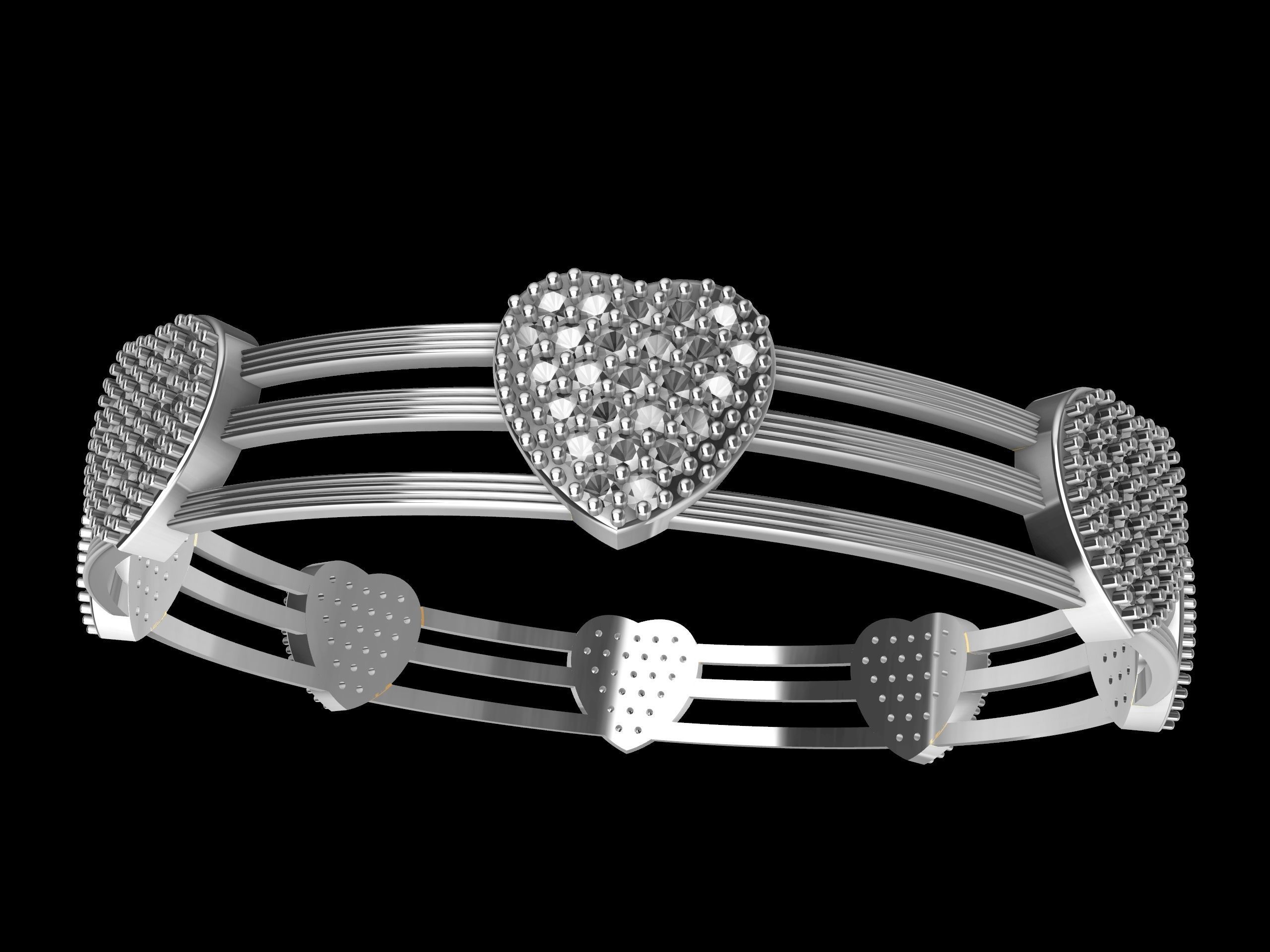 The Love Sparkle Bangle 3D print model_19