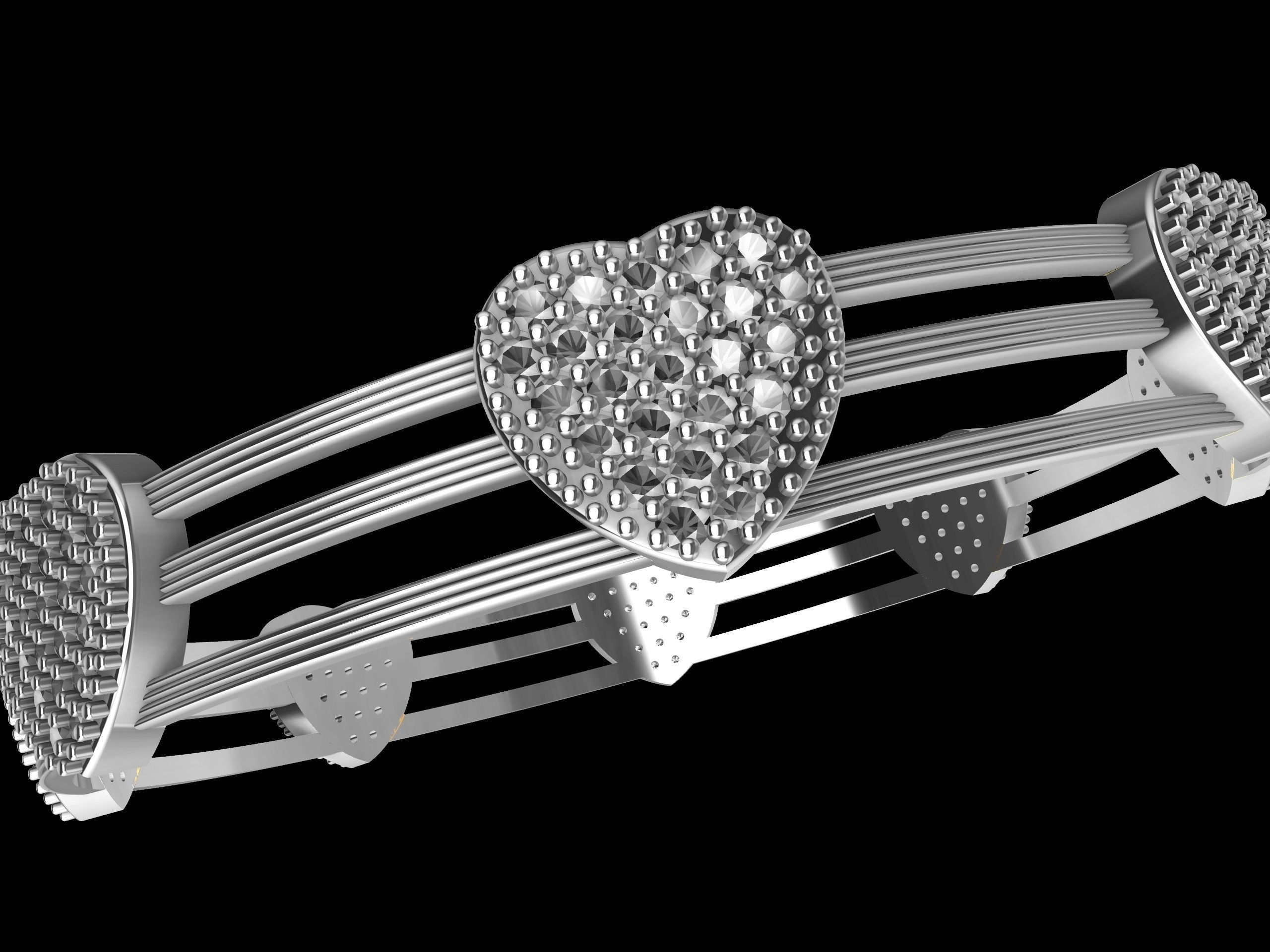 The Love Sparkle Bangle 3D print model_21