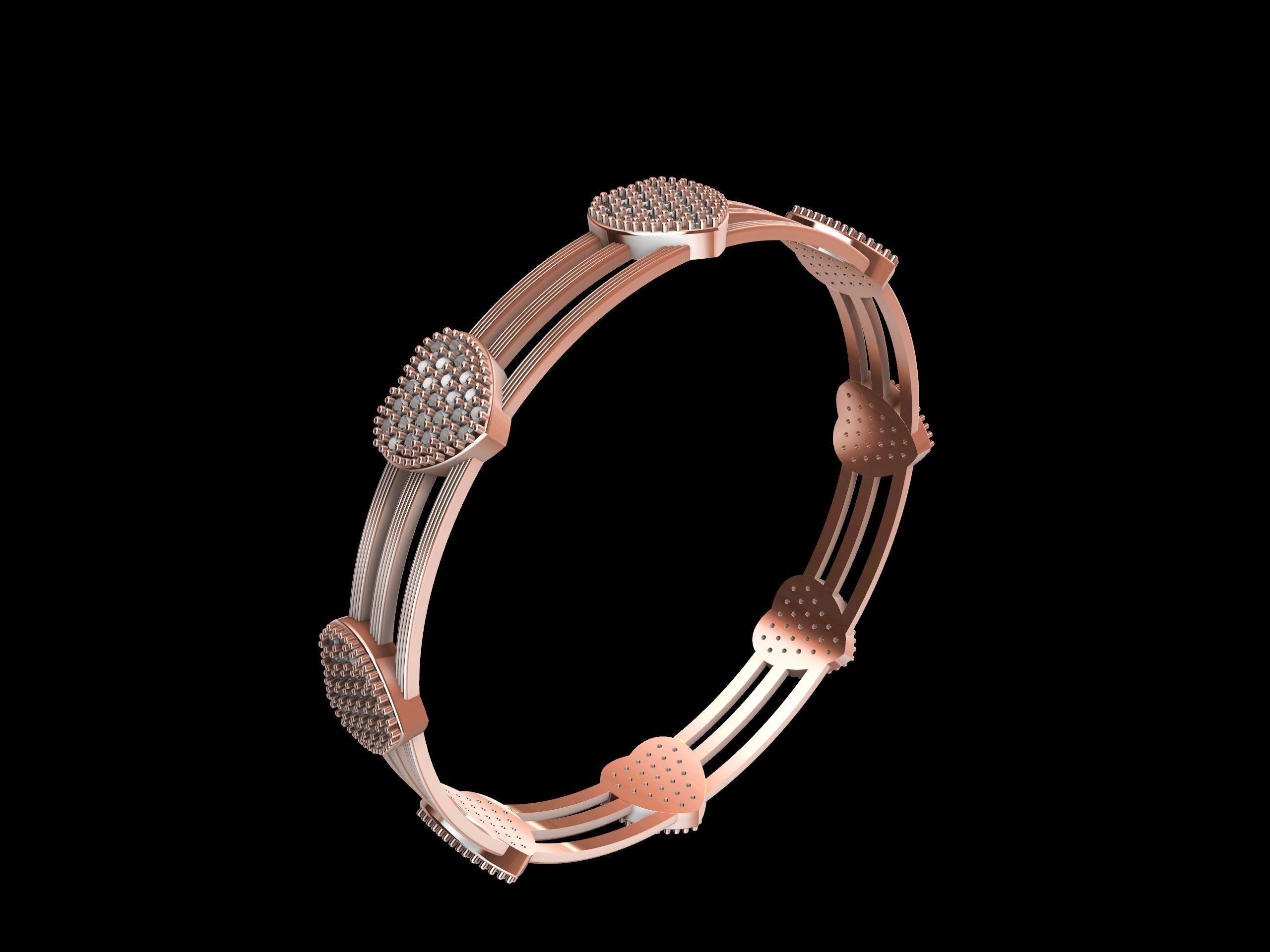 The Love Sparkle Bangle 3D print model_16
