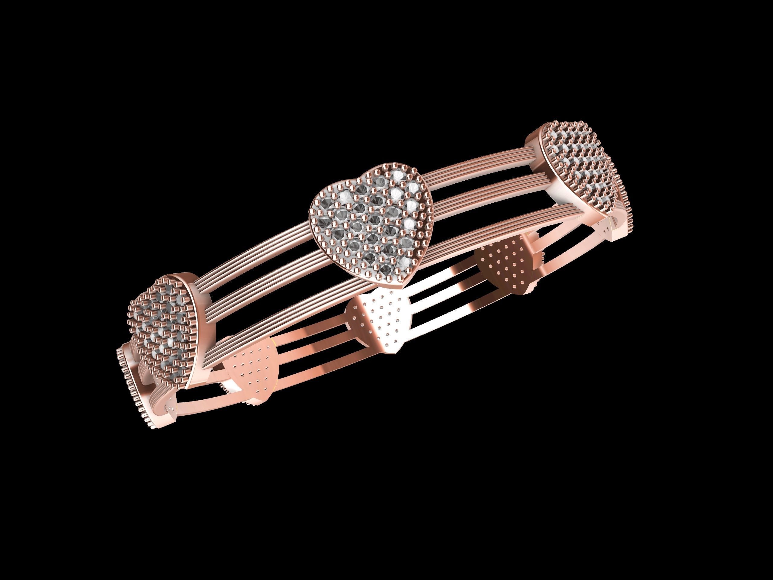 The Love Sparkle Bangle 3D print model_1