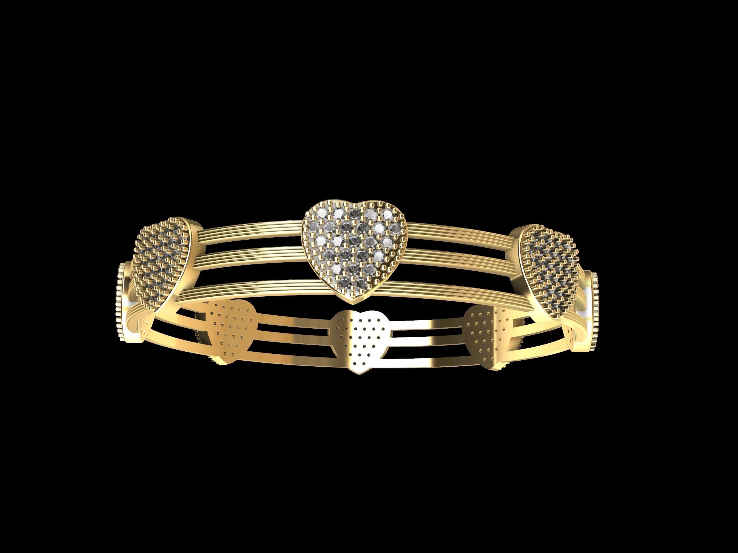 The Love Sparkle Bangle 3D print model_2