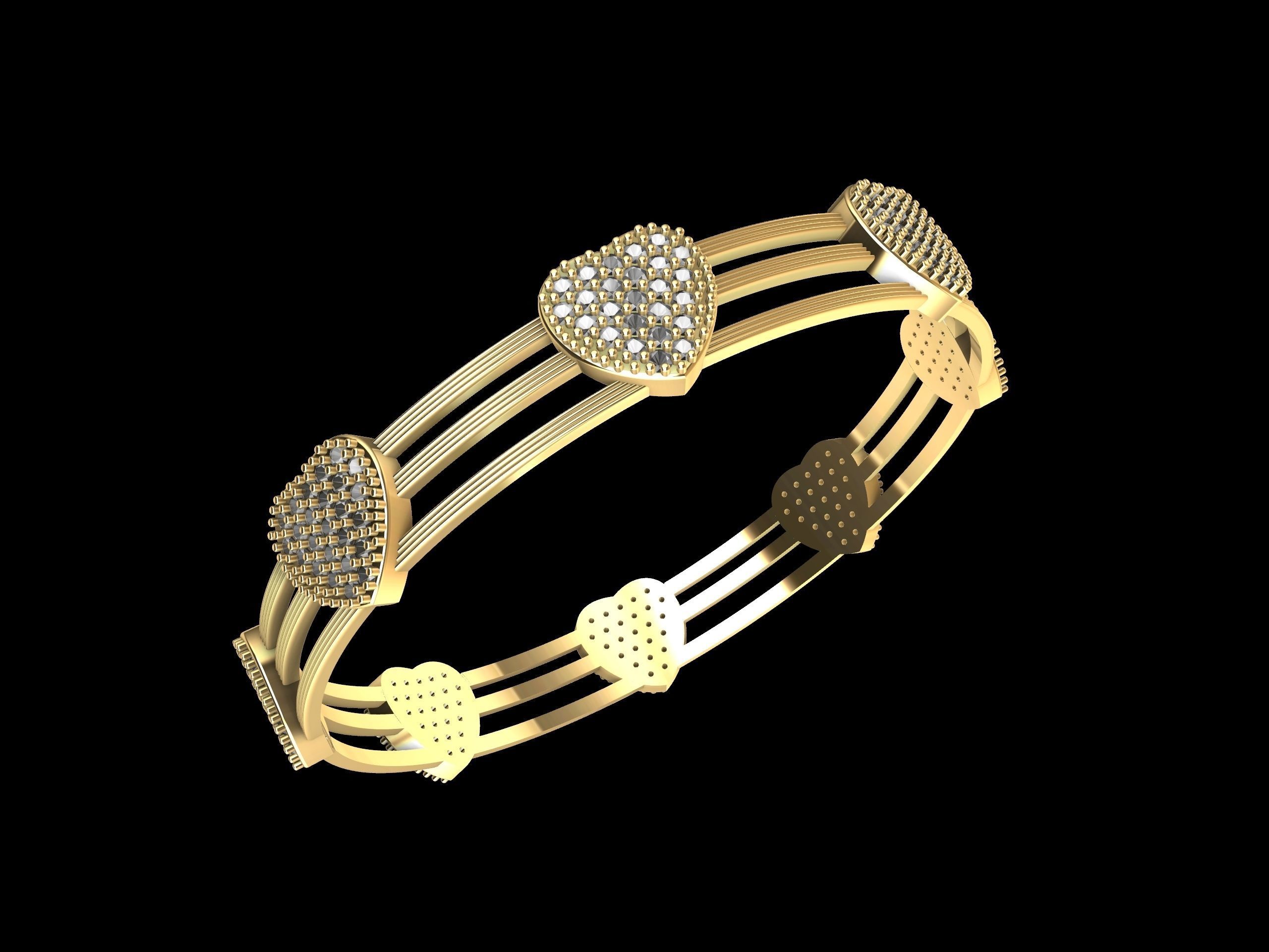 The Love Sparkle Bangle 3D print model_4