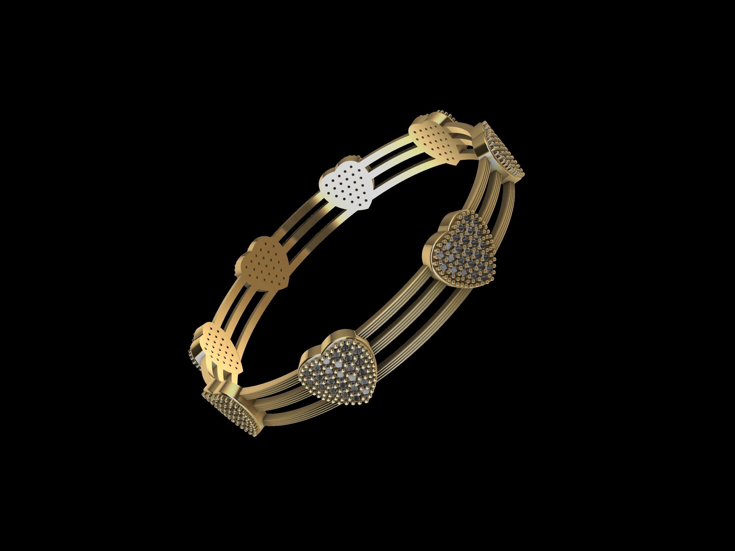 The Love Sparkle Bangle 3D print model_8