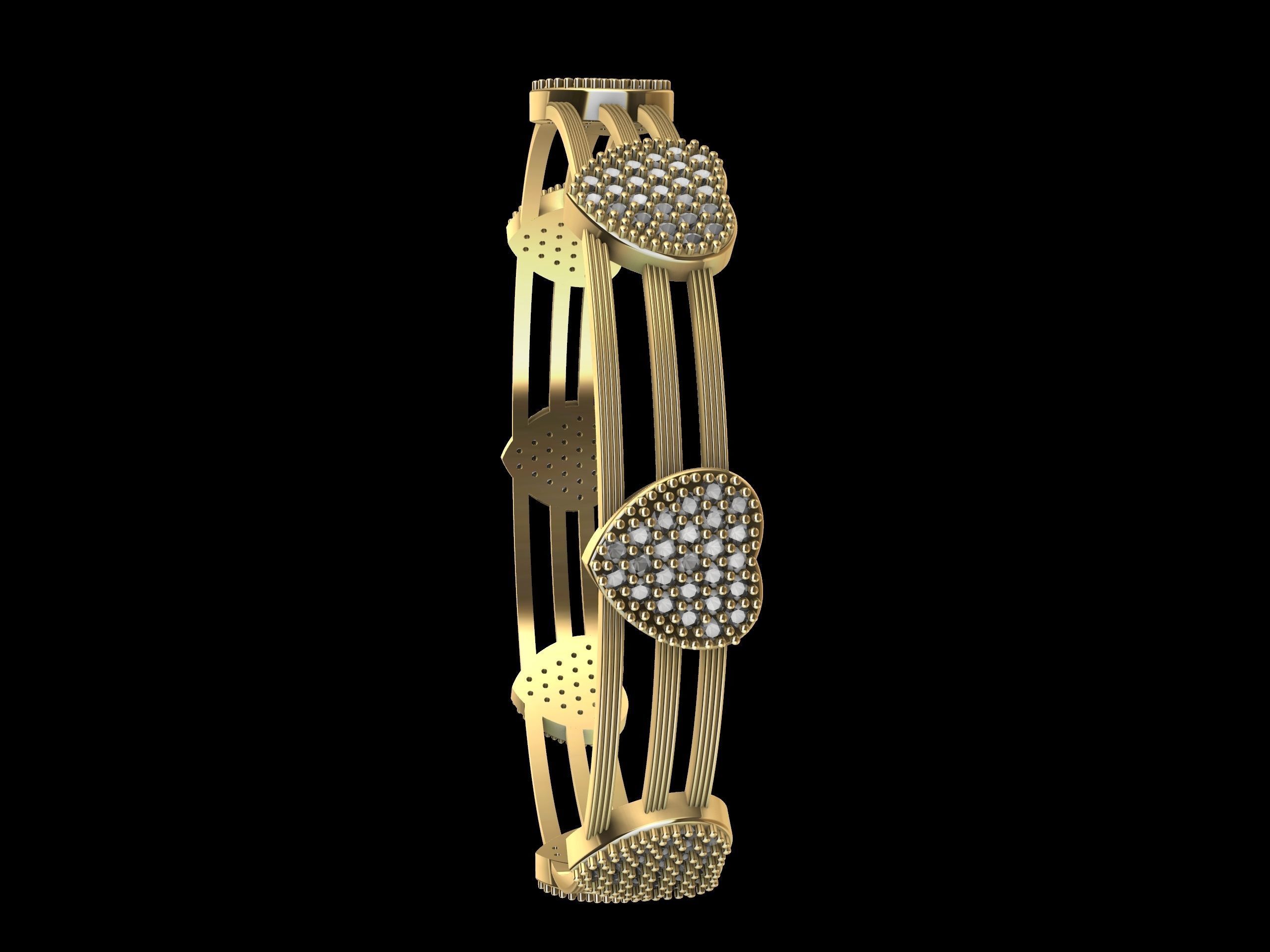 The Love Sparkle Bangle 3D print model_5