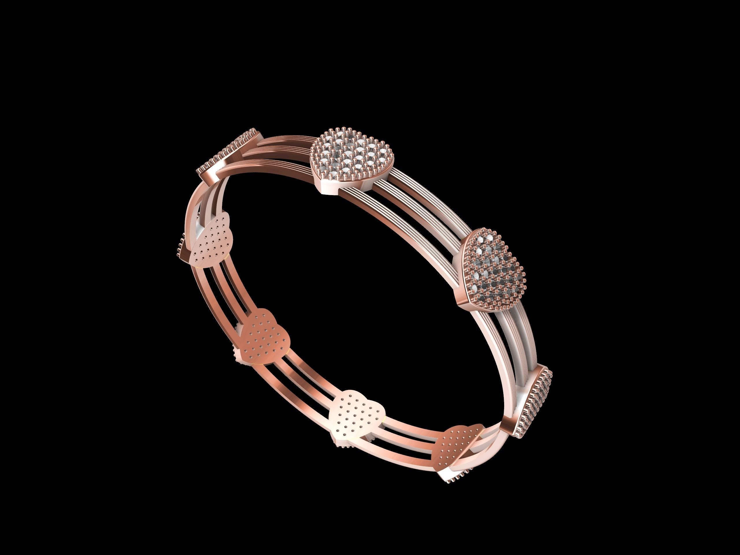 The Love Sparkle Bangle 3D print model_14