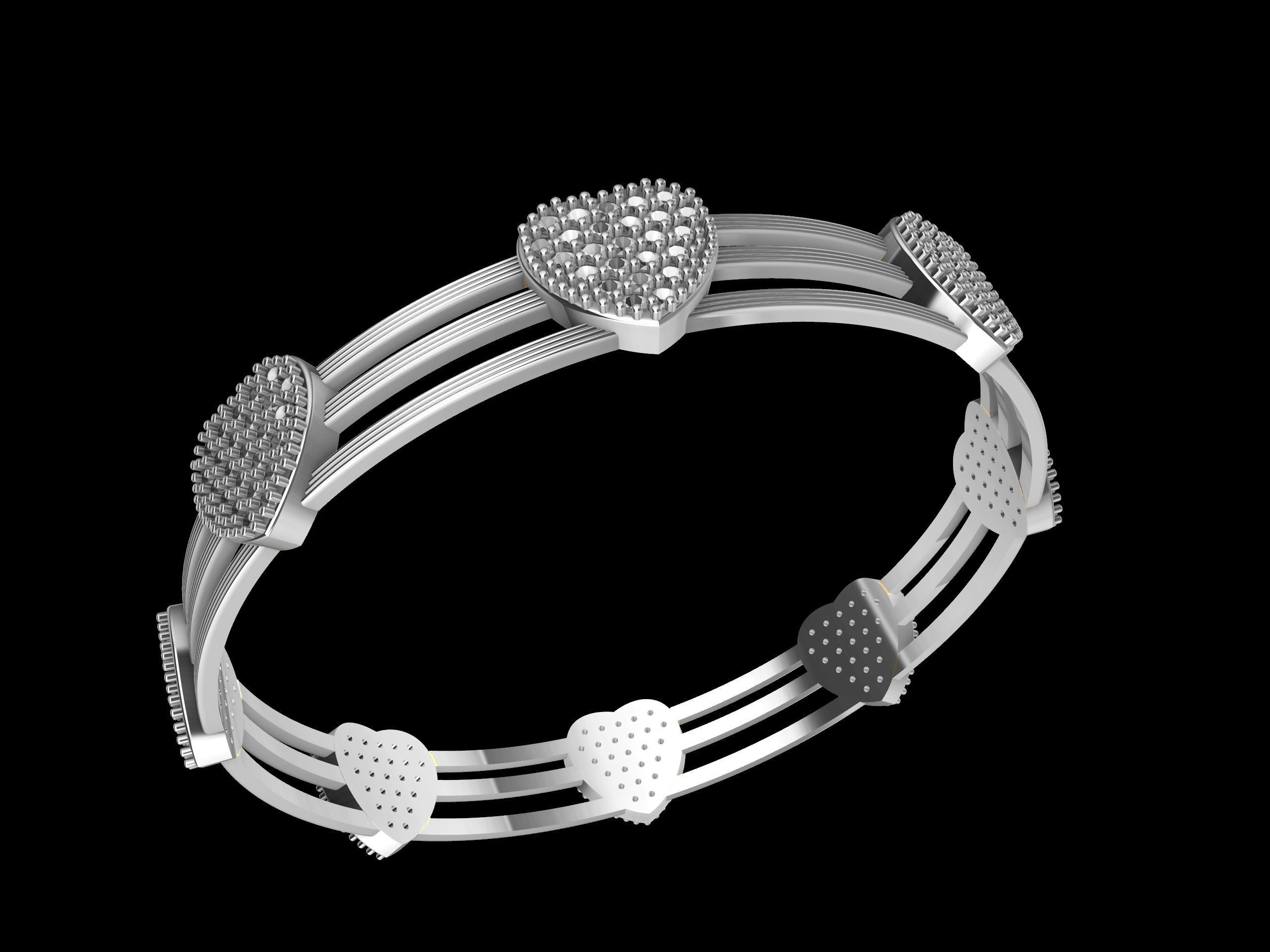 The Love Sparkle Bangle 3D print model_20