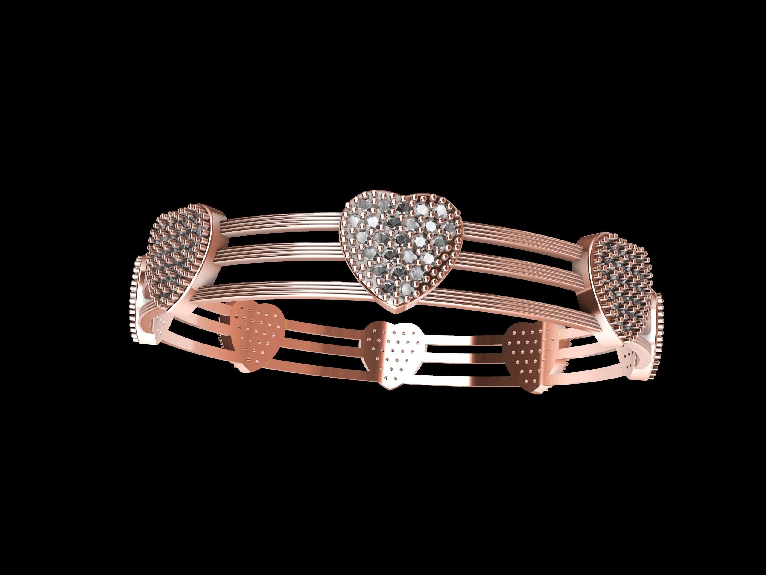 The Love Sparkle Bangle 3D print model_17
