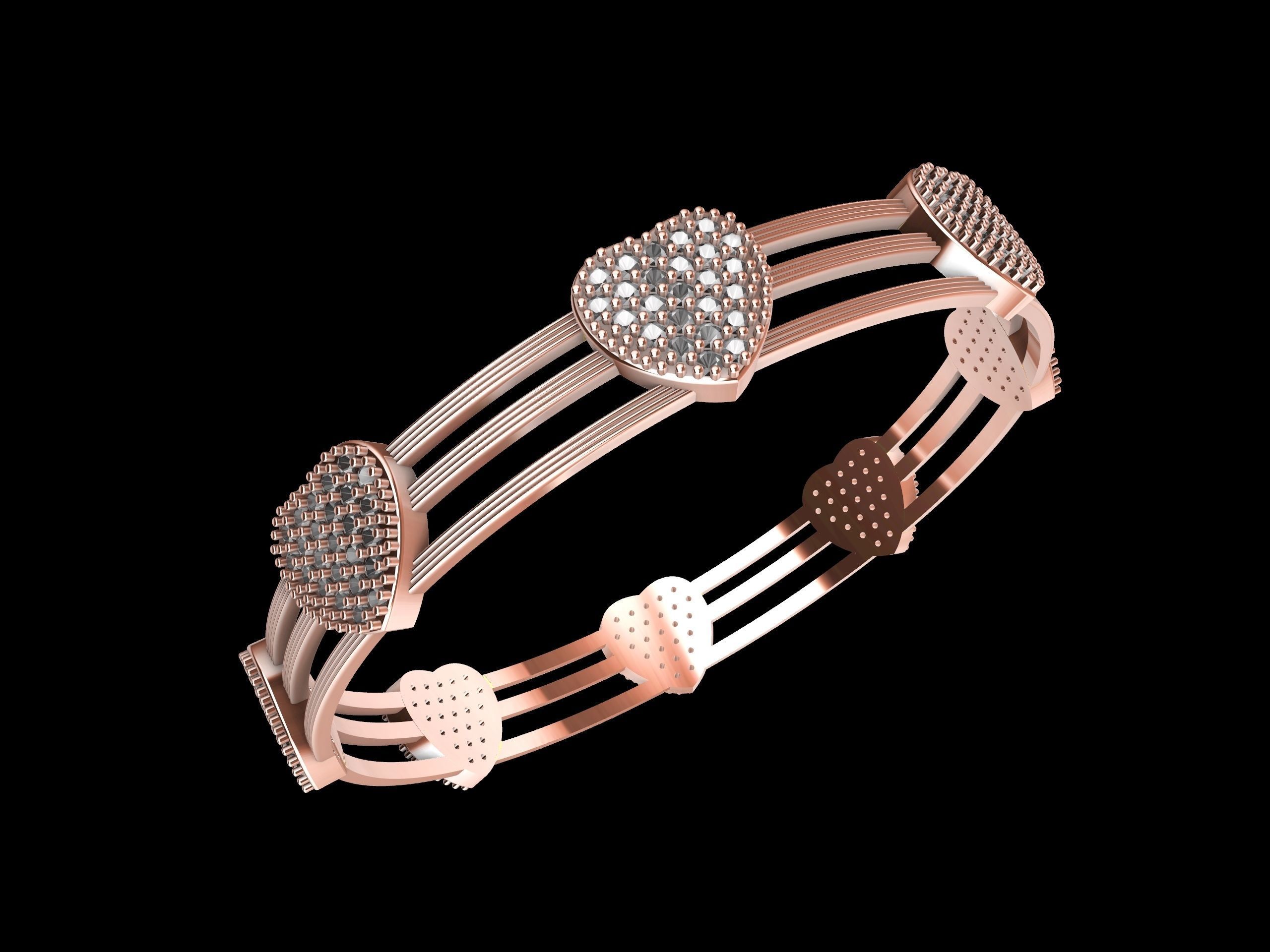 The Love Sparkle Bangle 3D print model_18