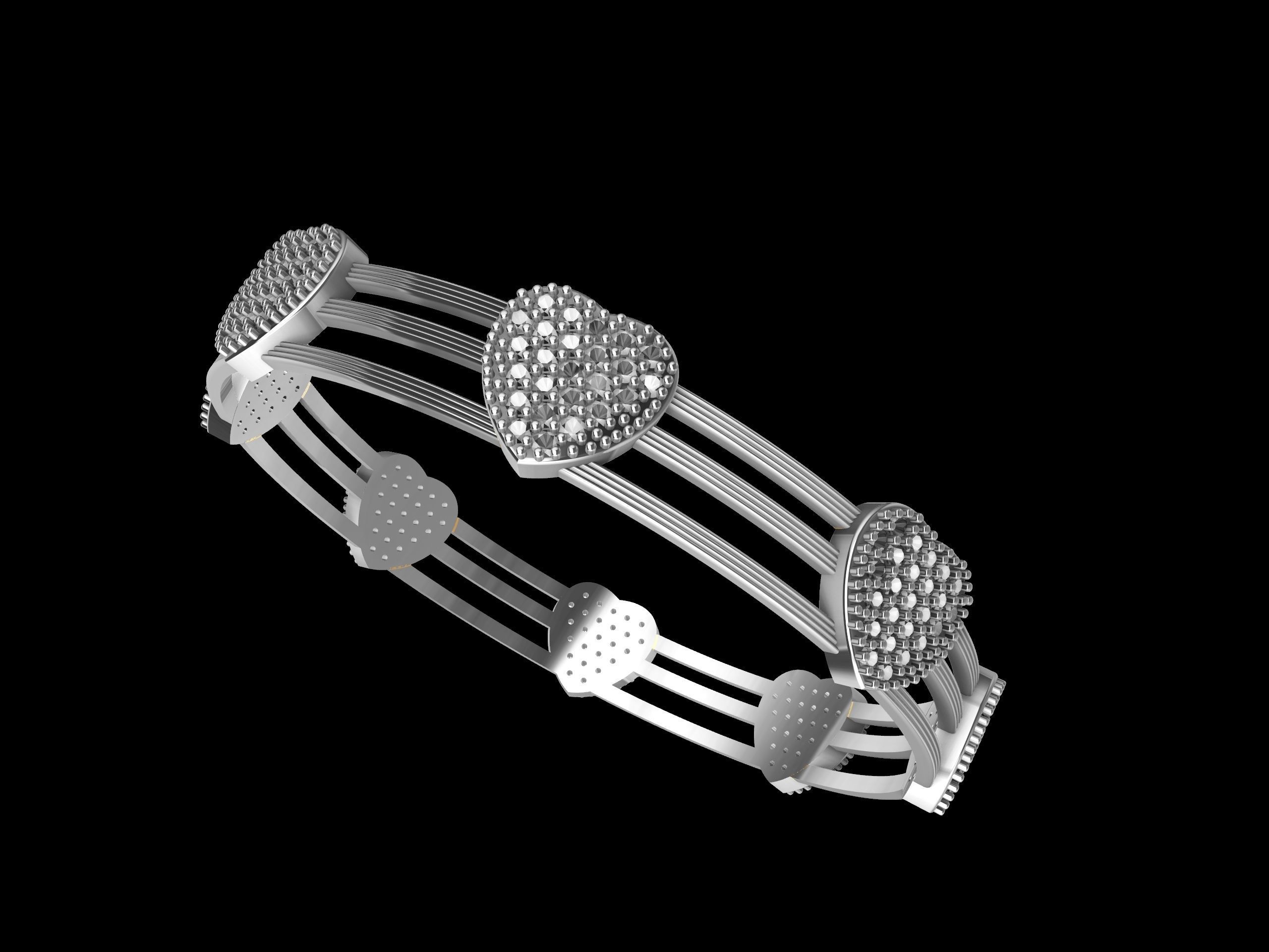 The Love Sparkle Bangle 3D print model_22