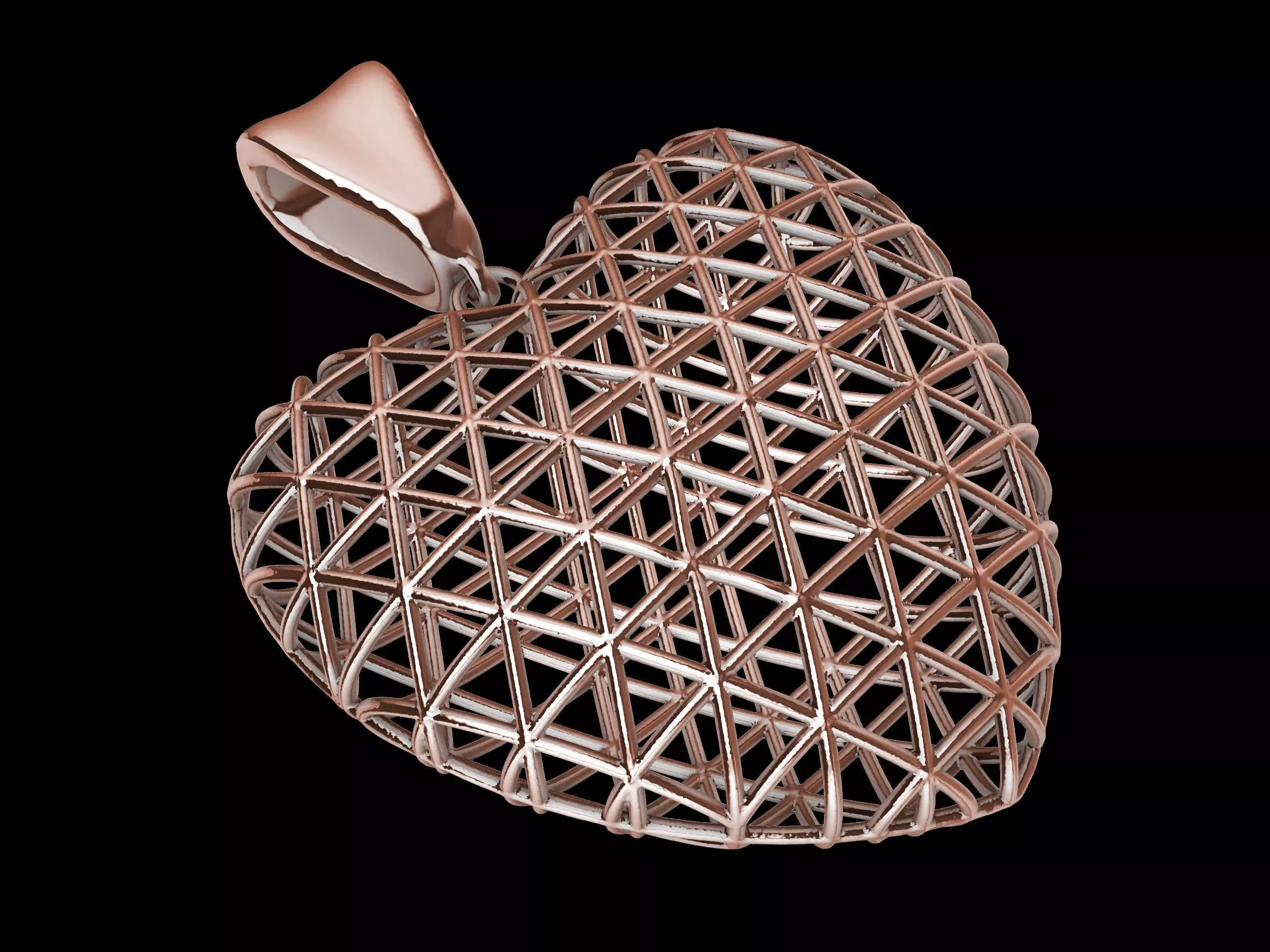 Lace Heart Pendant 3D print model
