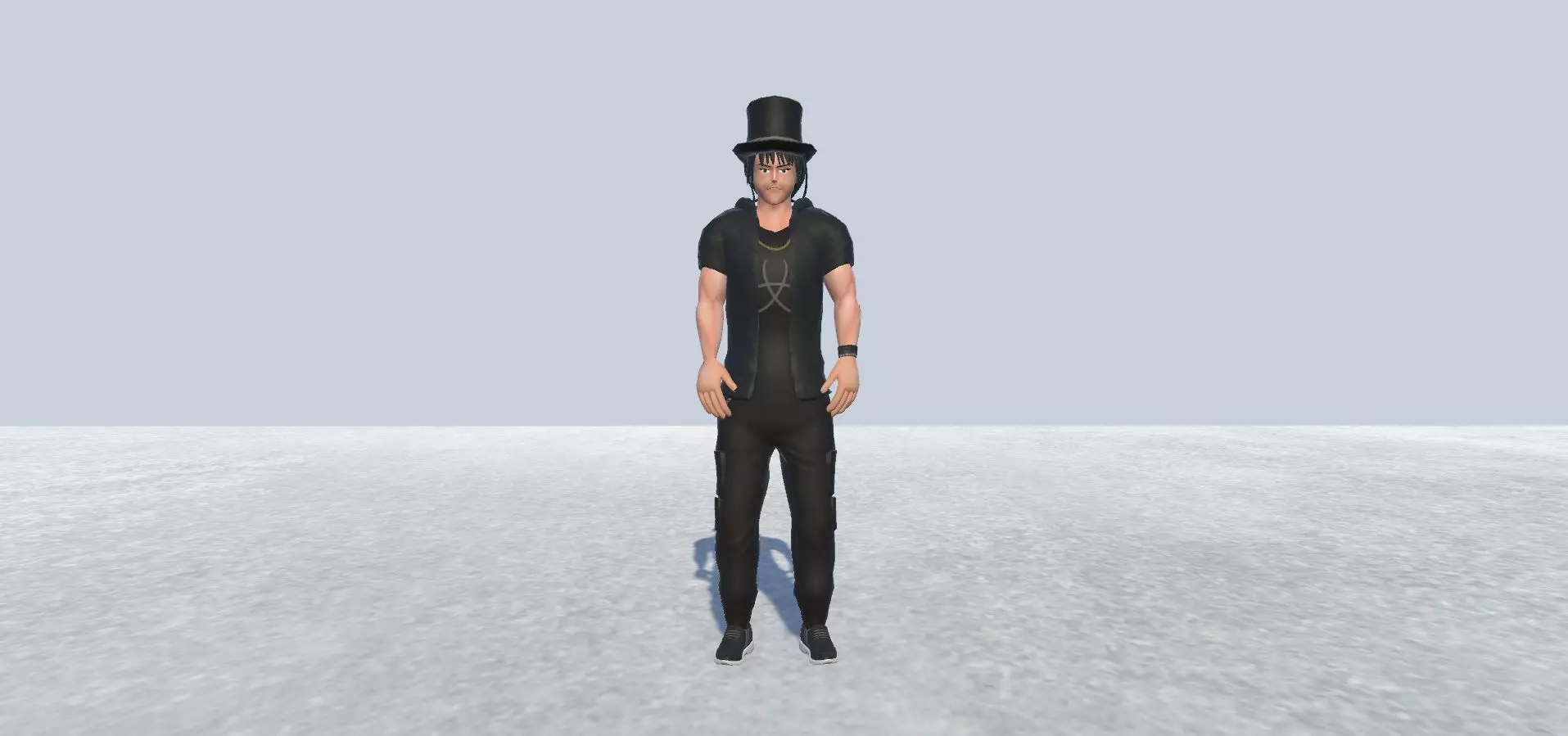 Guitar player Avatar Rigged  Low-poly 3D model_0