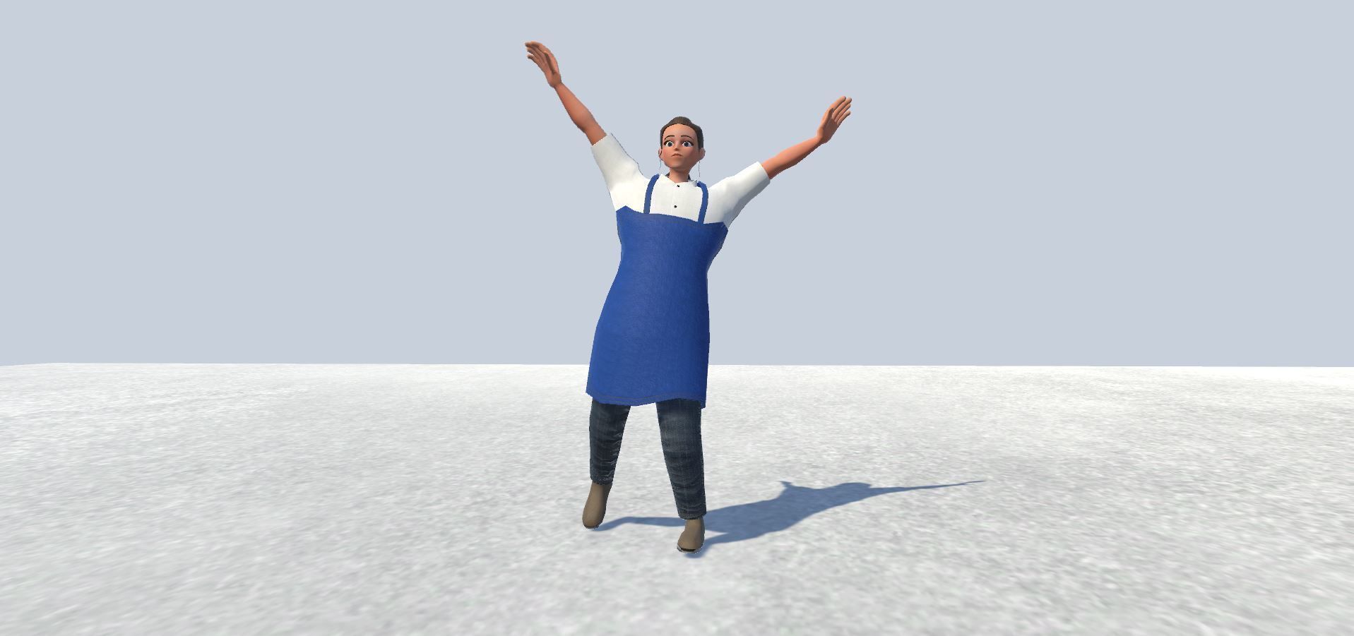 Maid Avatar Rigged  Low-poly 3D model_8