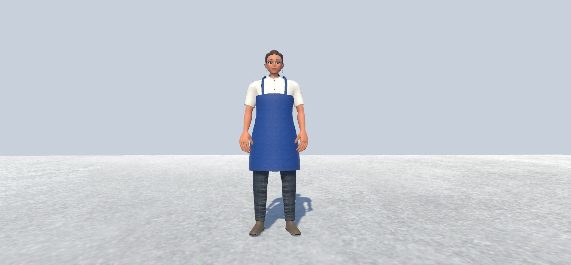 Maid Avatar Rigged  Low-poly 3D model_4