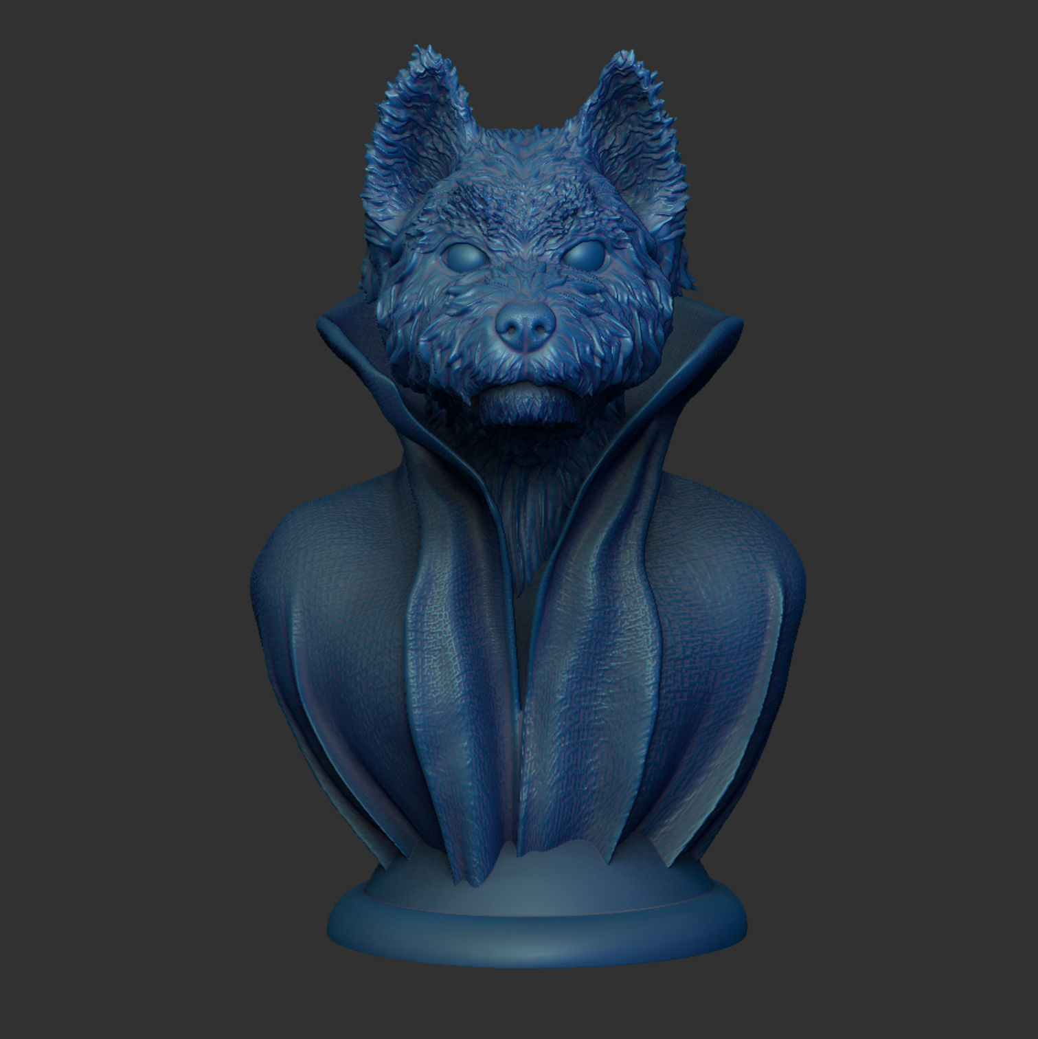West-Highland Terrier - with Collar Cape on Base 3D print model_3