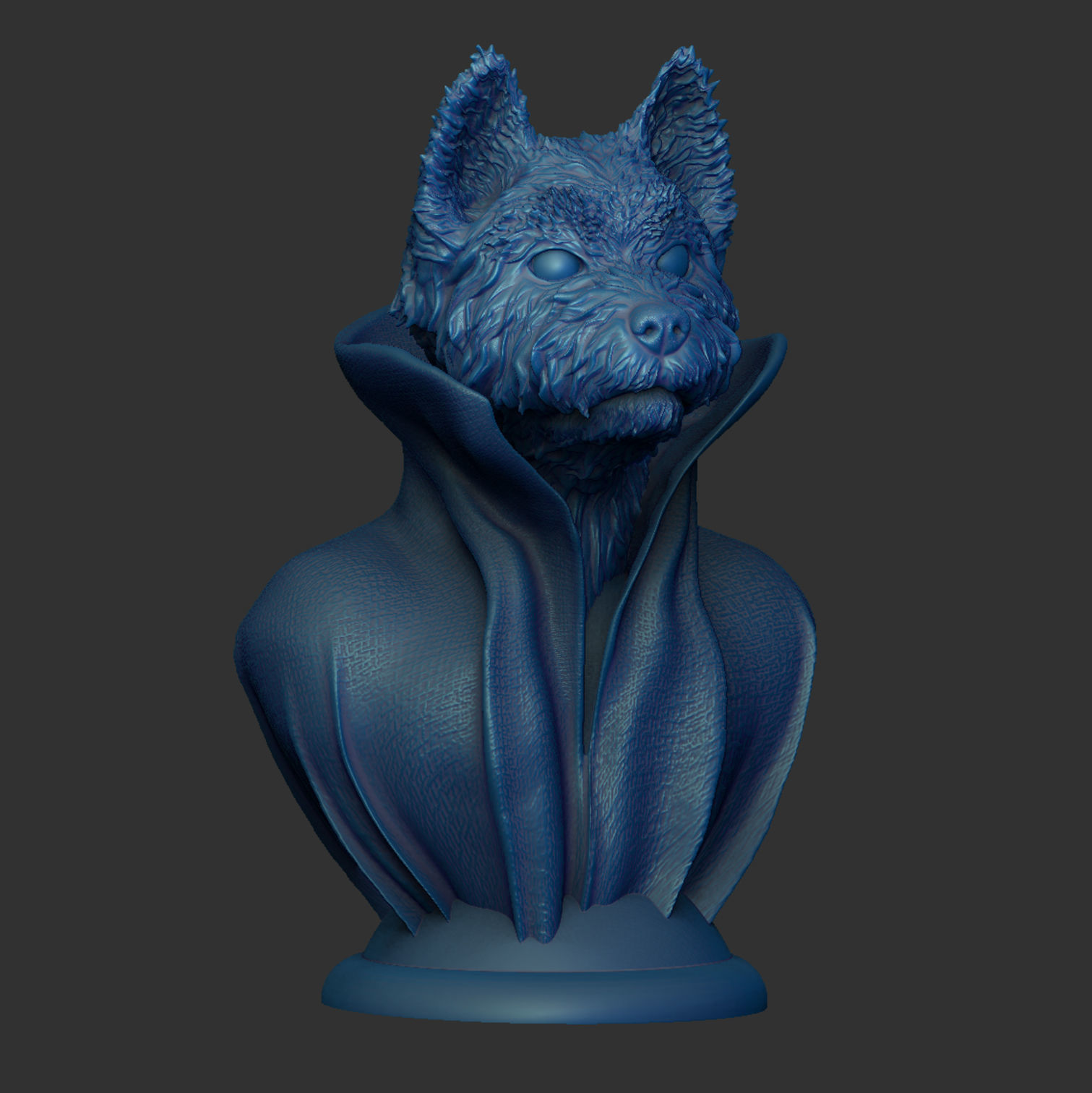 West-Highland Terrier - with Collar Cape on Base 3D print model_2