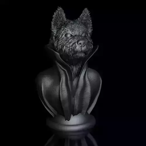 West-Highland Terrier - with Collar Cape on Base