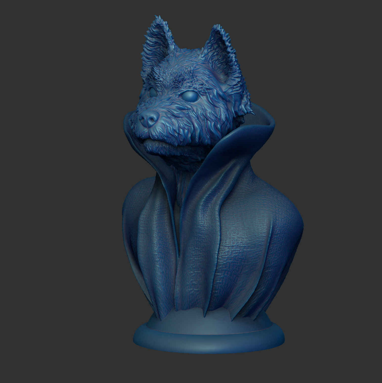 West-Highland Terrier - with Collar Cape on Base 3D print model_4