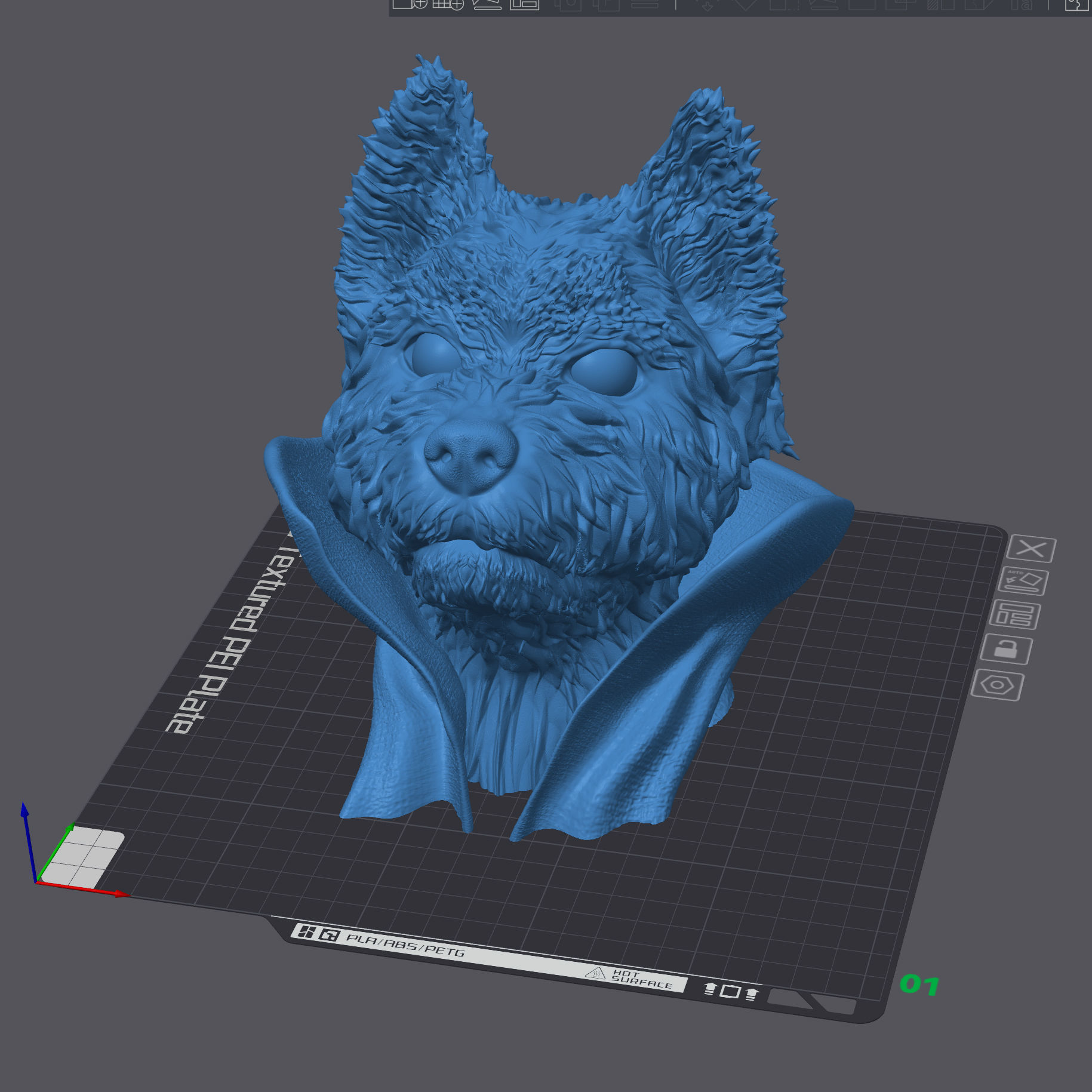 West-Highland Terrier - with Collar Cape on Base 3D print model_8