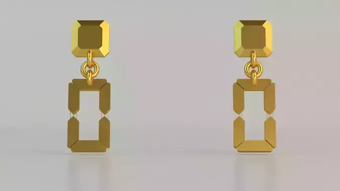 Digital Number Ear Ring 0